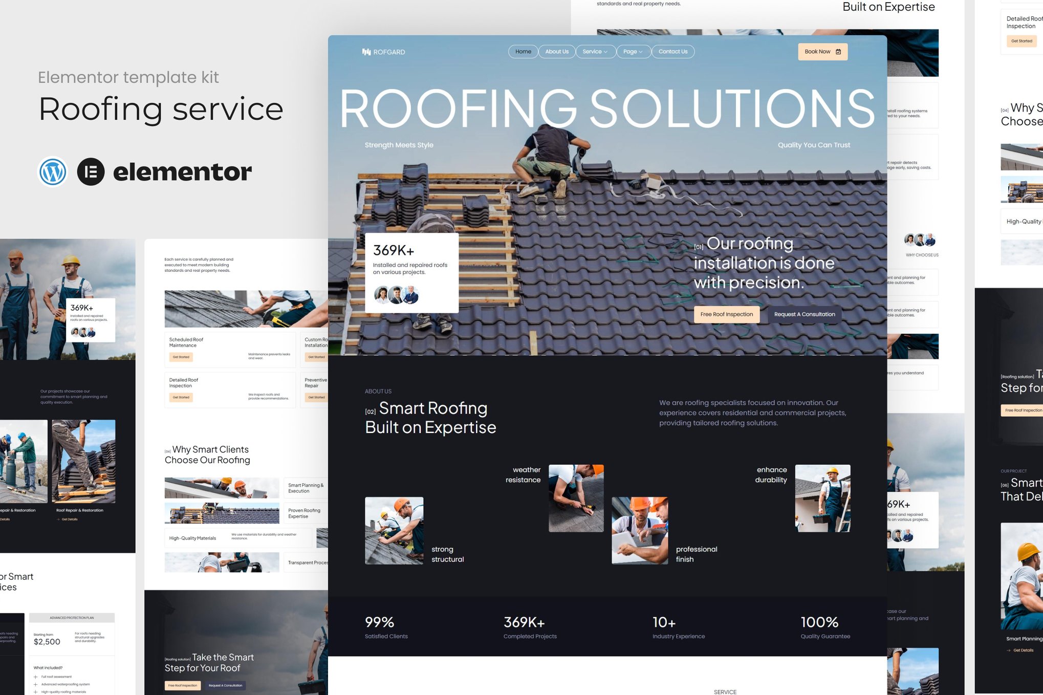Rofgard - Roofing Services Elementor Template Kit template kit cover image