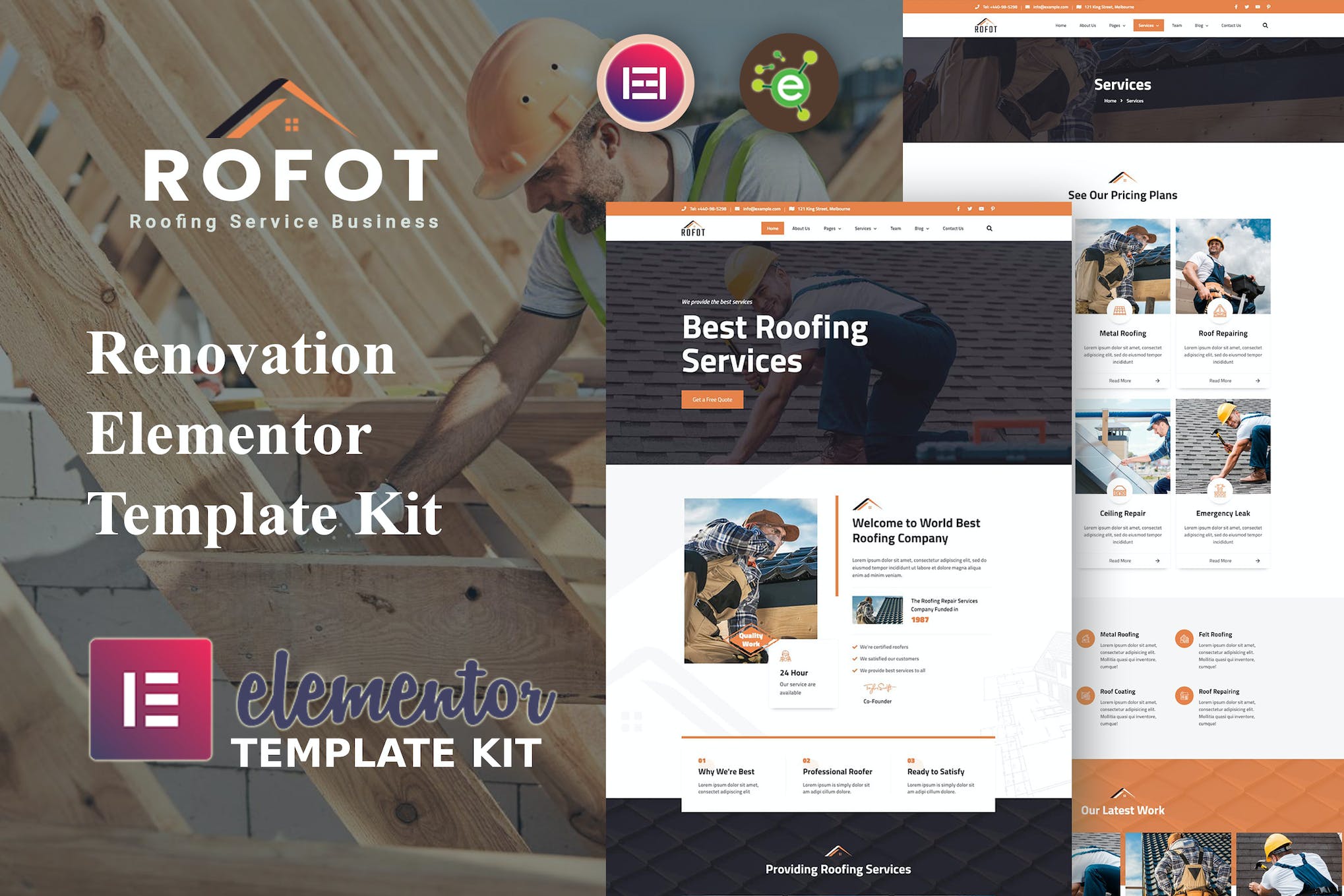 Rofot - Renovation Elementor Template Kit template kit cover image