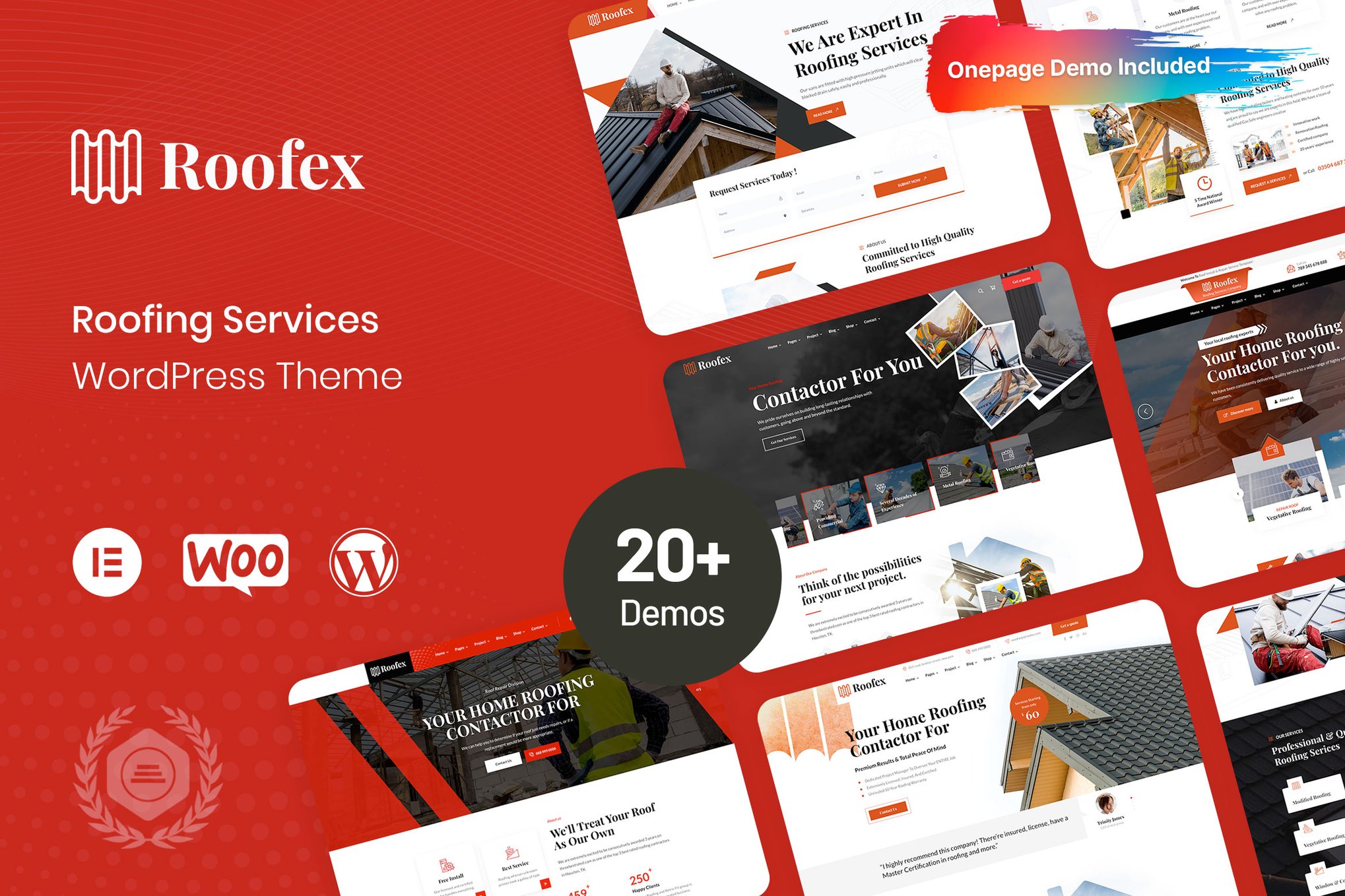Roofex – Roofing WordPress Theme theme cover image