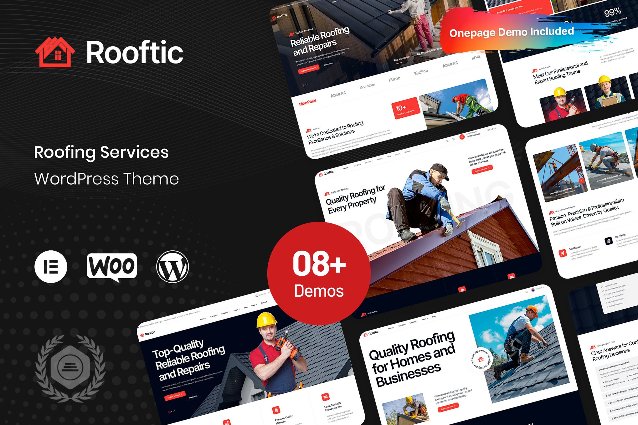 Rooftic - Roofing Services WordPress Theme theme cover image