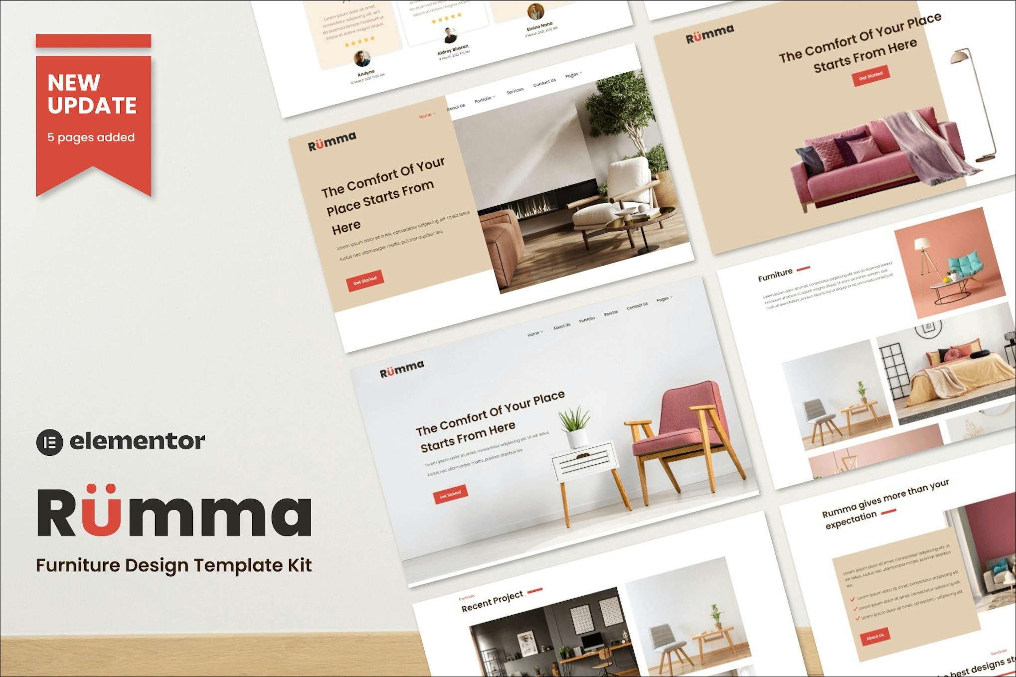 Rumma - Furniture Interior Elementor Template Kit template kit cover image