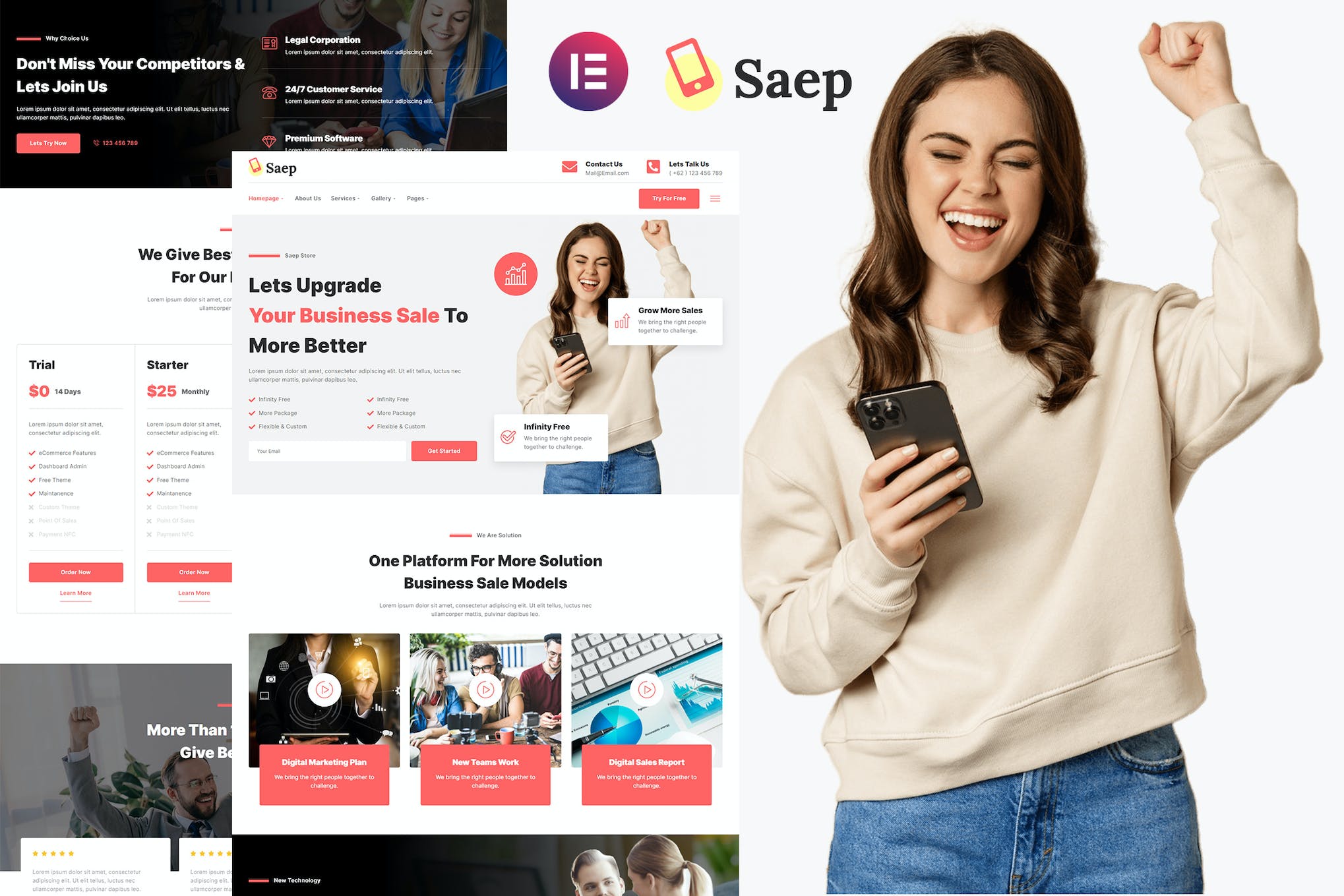 Saep - eCommerce App SaaS Showcase Elementor Template Kit template kit cover image