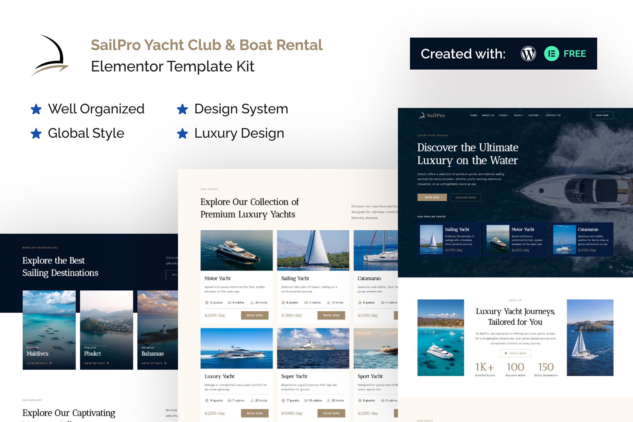 Sailpro - Yacht Club & Boat Rental Elementor Template Kit template kit cover image