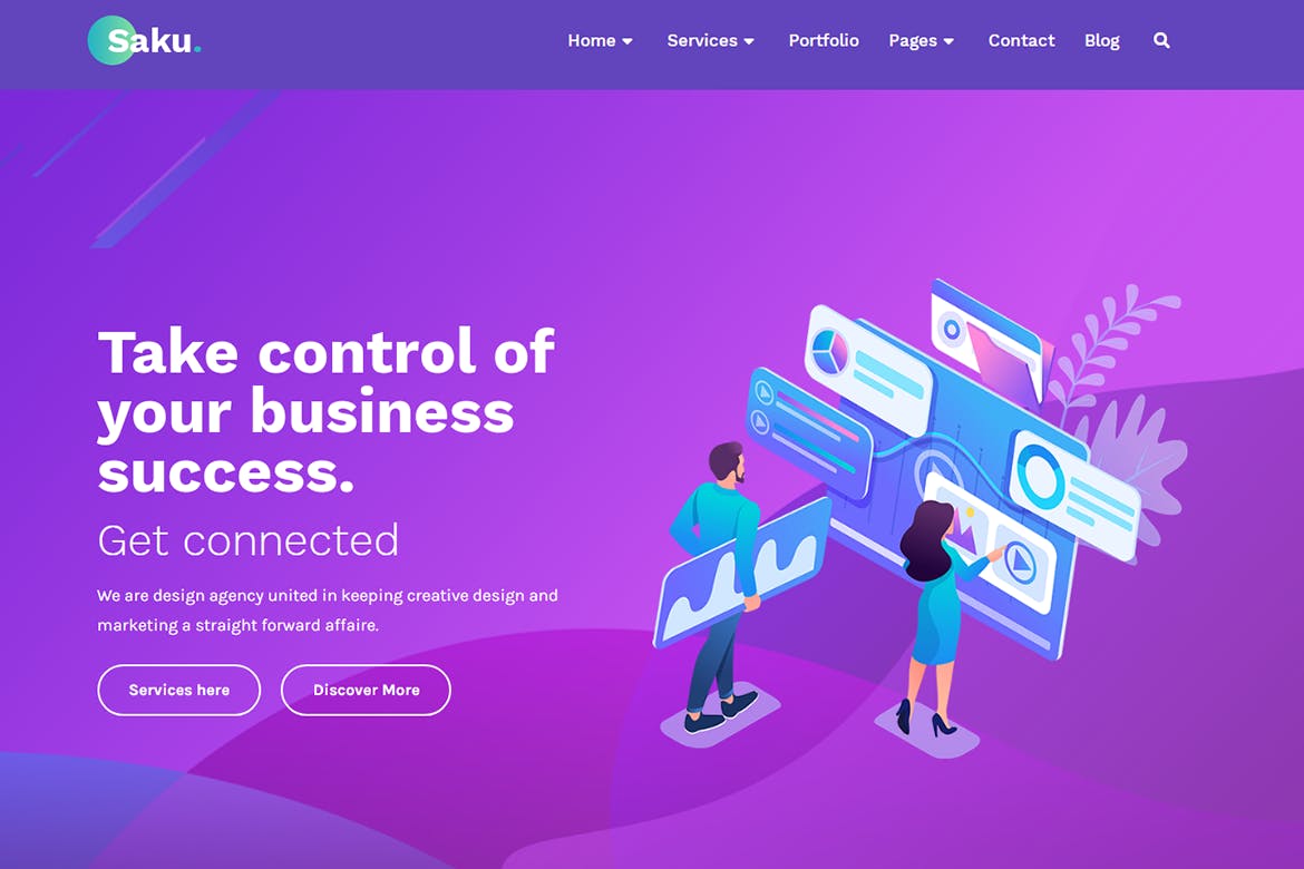 Saku - Business Agency Elementor Template Kit template kit cover image