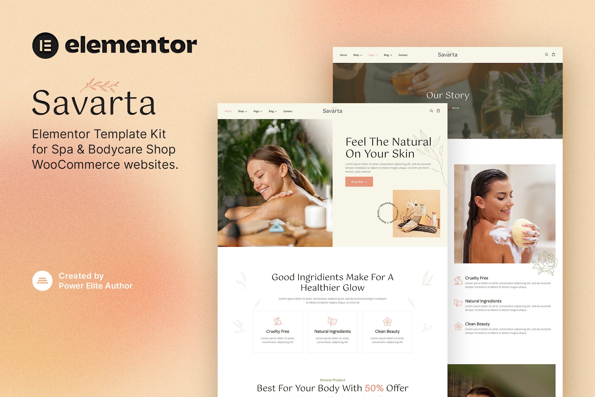 Savarta – Spa & Bodycare Shop Elementor Template Kit template kit cover image