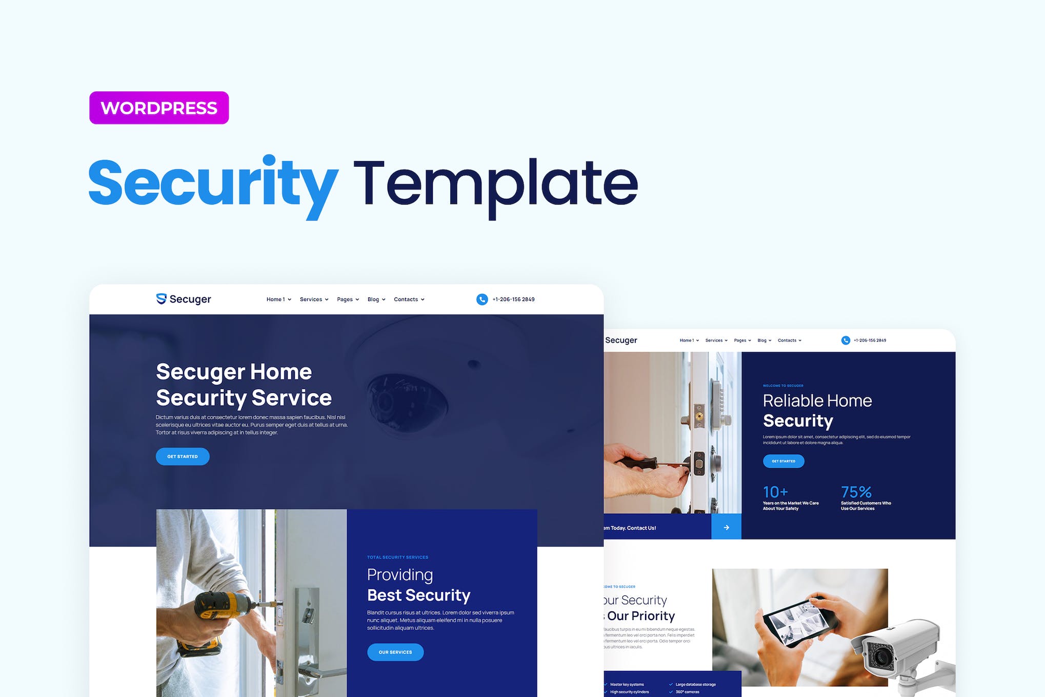 Secuger – Home Security Elementor Pro Template Kit template kit cover image