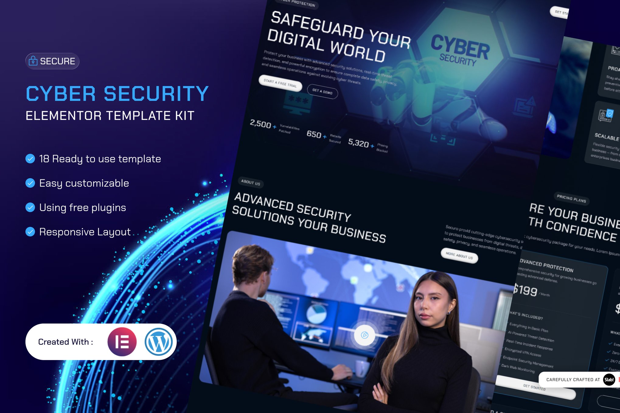 Secure – Cyber Security Elementor Template Kit template kit cover image