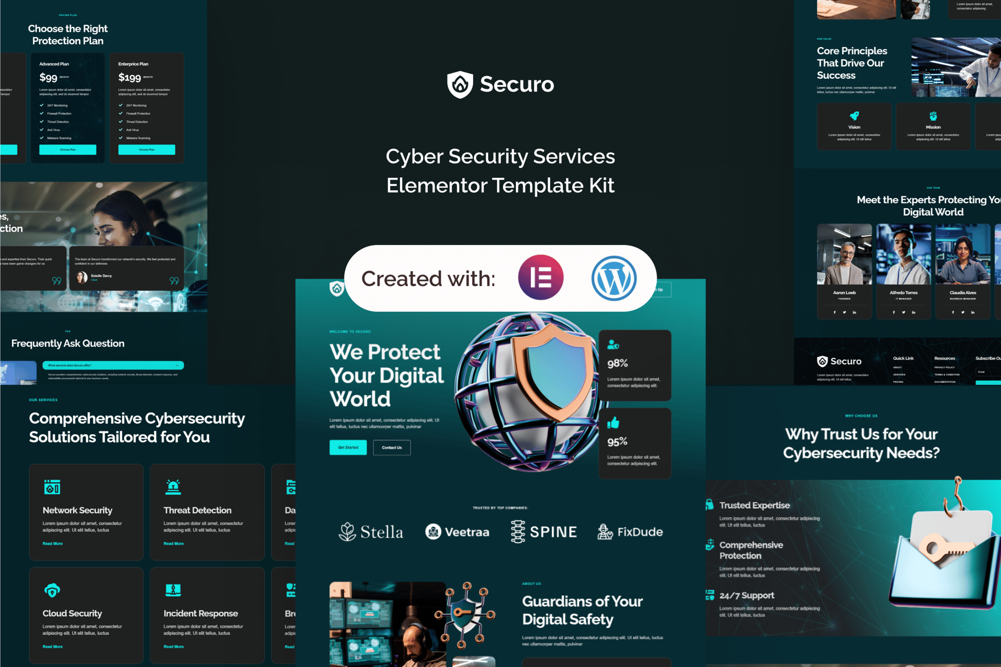 Securo - Cyber Security Services Elementor Template Kit template kit cover image