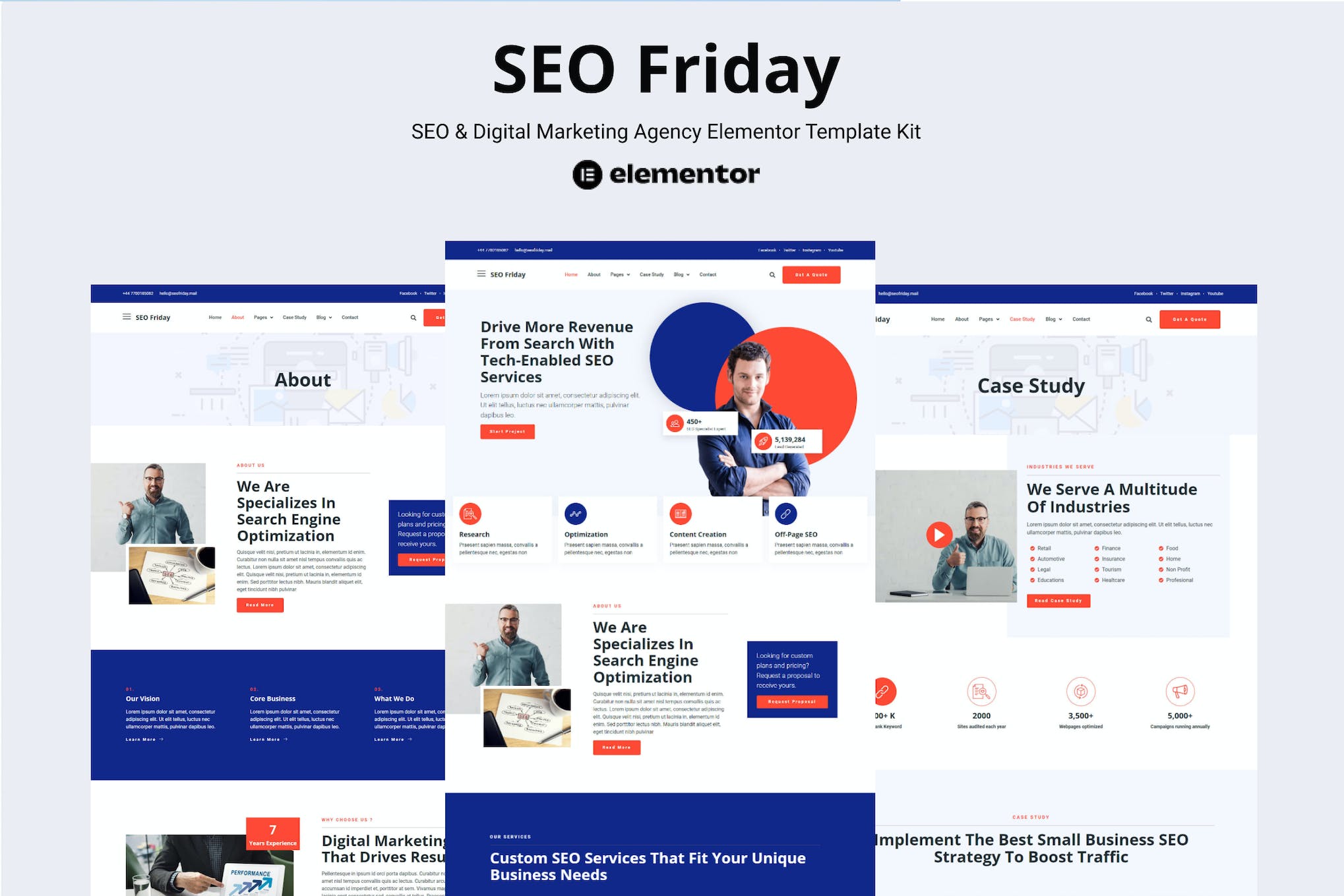 SEO Friday- SEO & Digital Marketing Agency Elementor Pro Template Kit template kit cover image