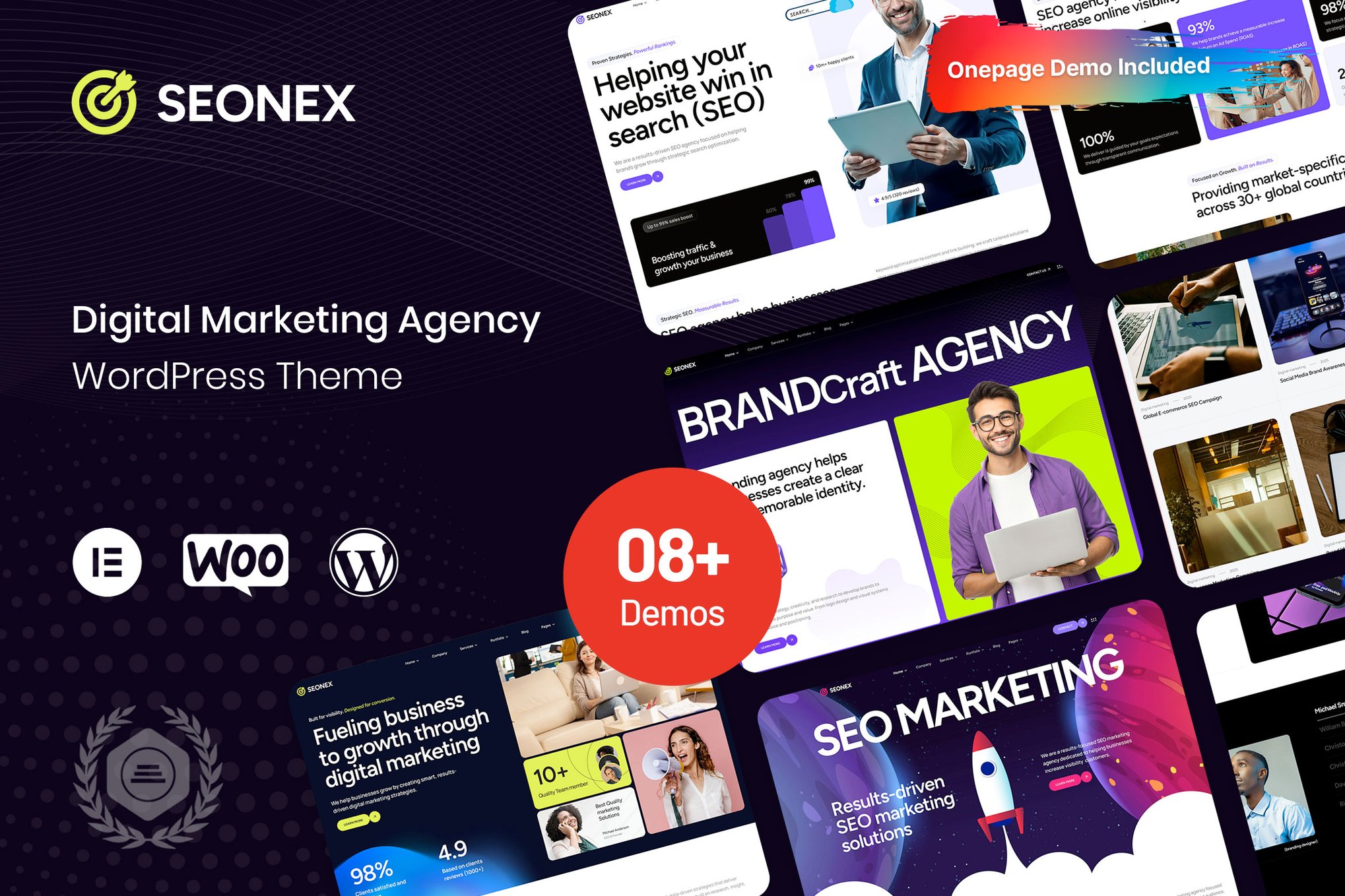 Seonex - Digital Marketing Agency WordPress Theme theme cover image