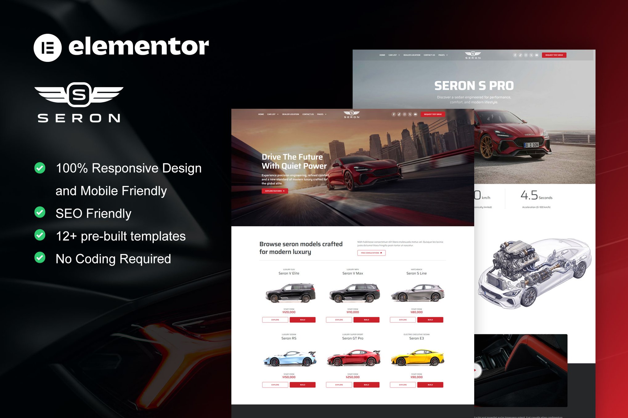 Seron - Luxury Car Dealer Elementor Template Kit template kit cover image