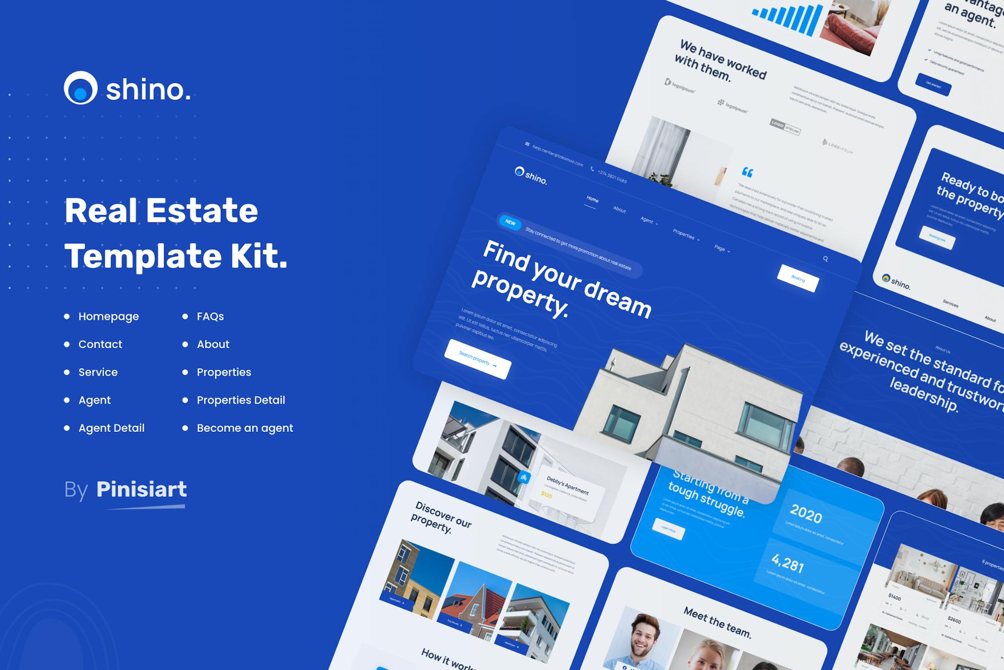 Shino - Apartment & Single Property Real Estate Elementor Template Kit template kit cover image