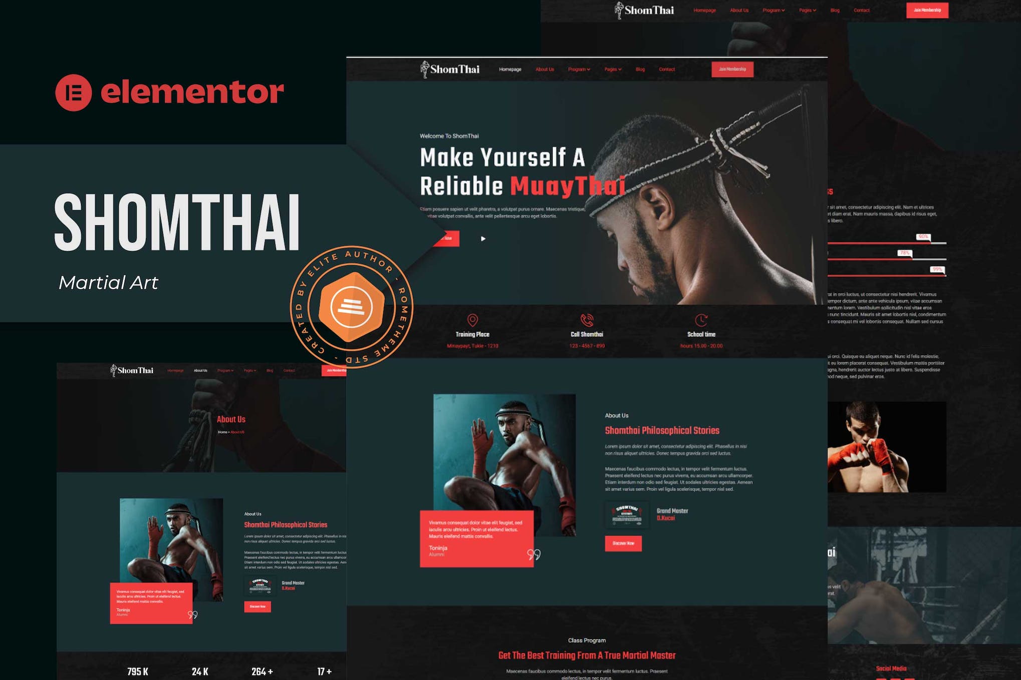 Shomthai - Matrial Art Elementor Template Kit template kit cover image