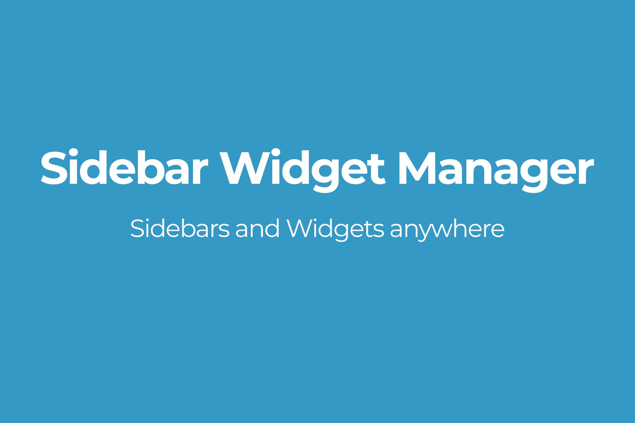 Sidebar Widget Manager plugin cover image