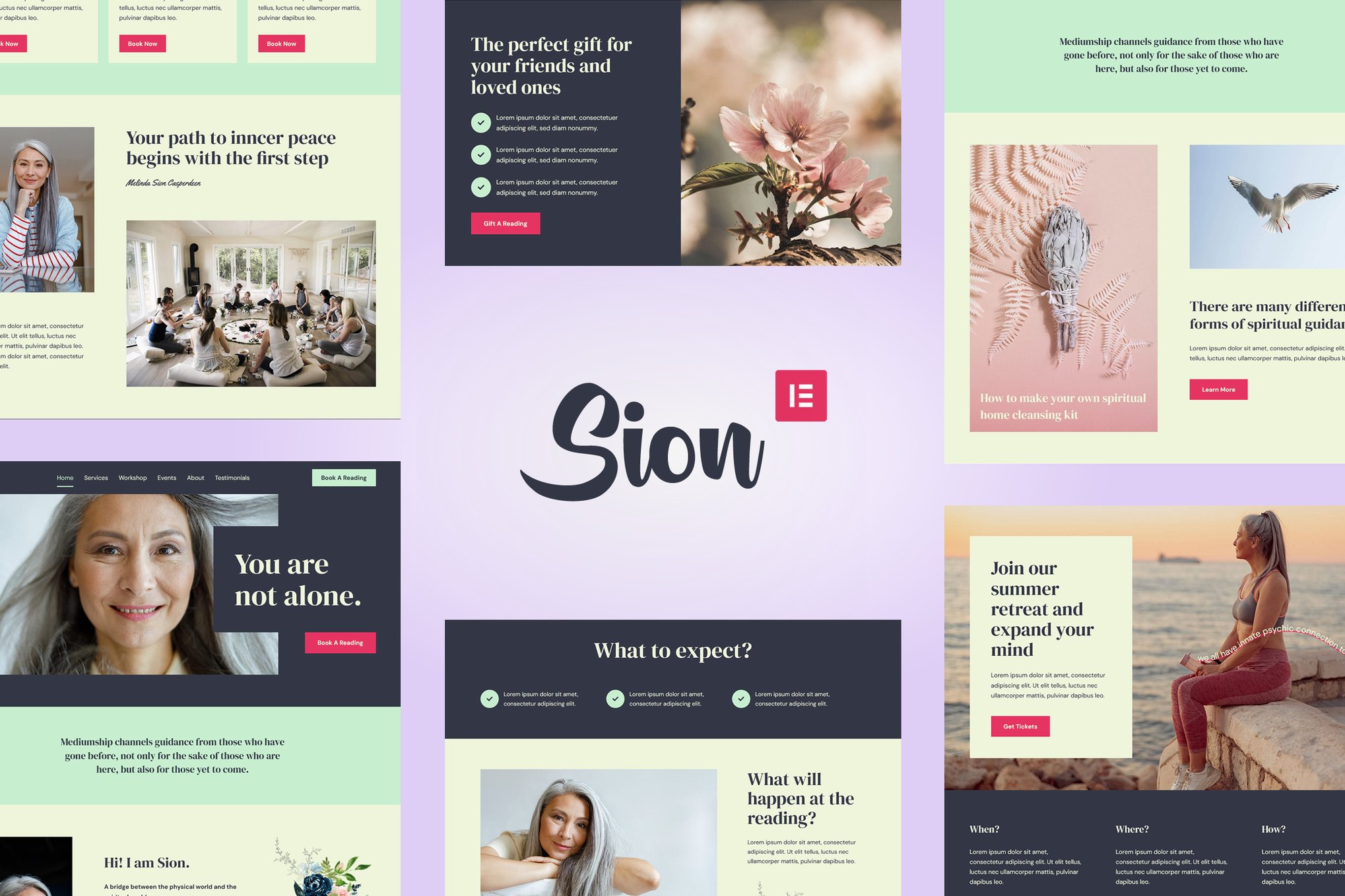 Sion - Psychic Medium Elementor Template Kit template kit cover image