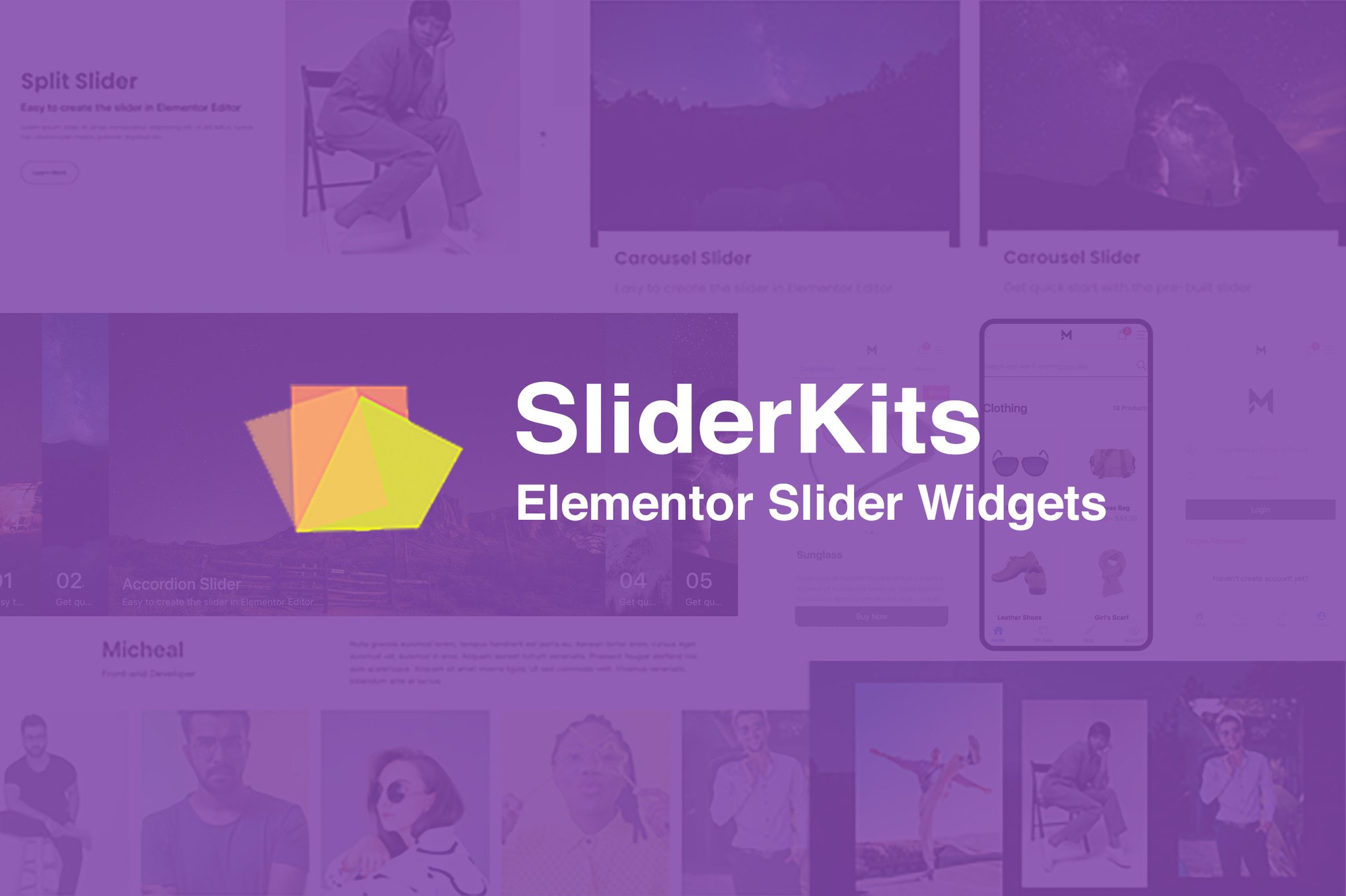 SliderKits - Advanced Elementor Slider Widgets plugin cover image