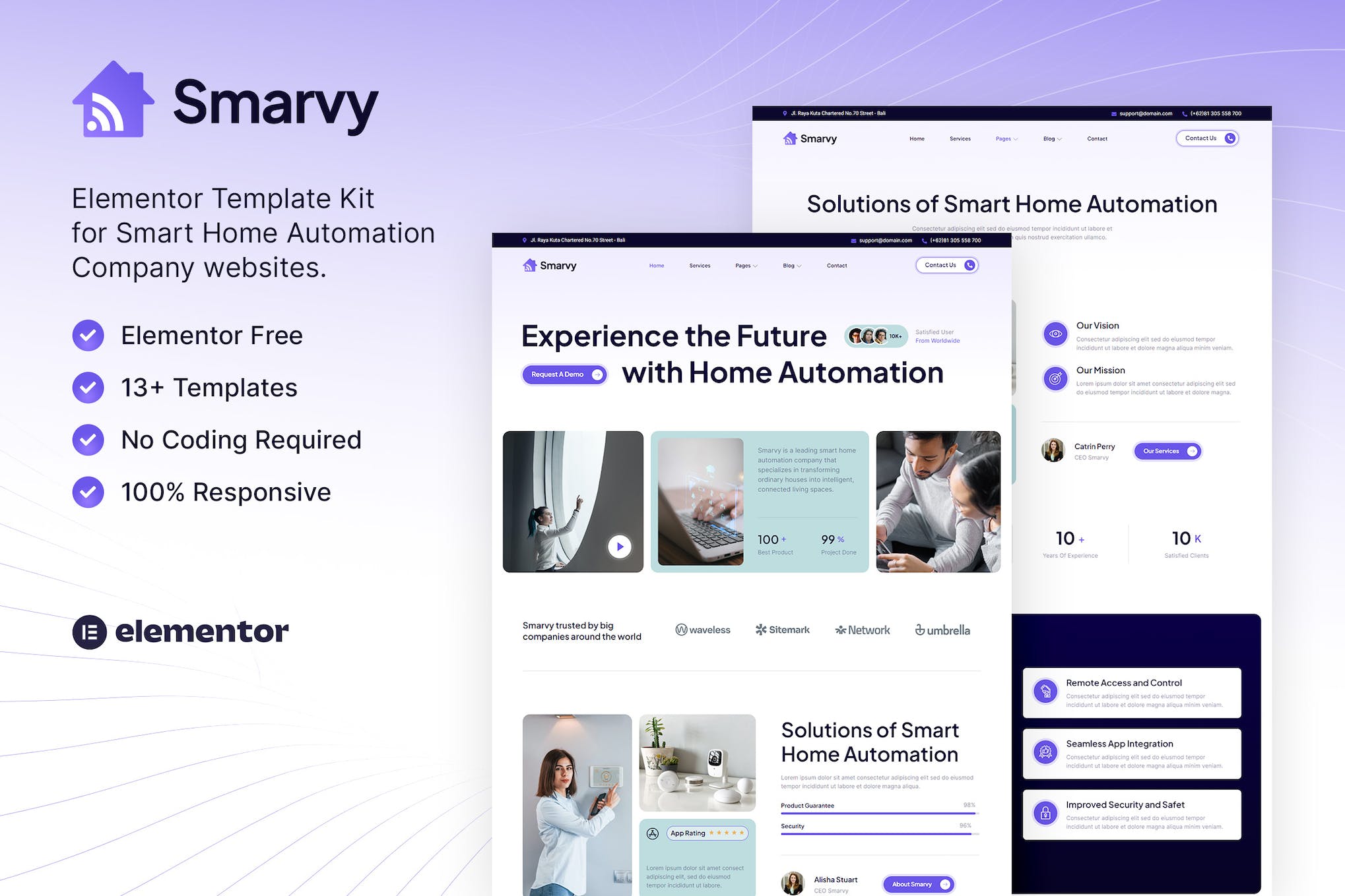 Smarvy – Smart Home Automation Company Elementor Template Kit template kit cover image