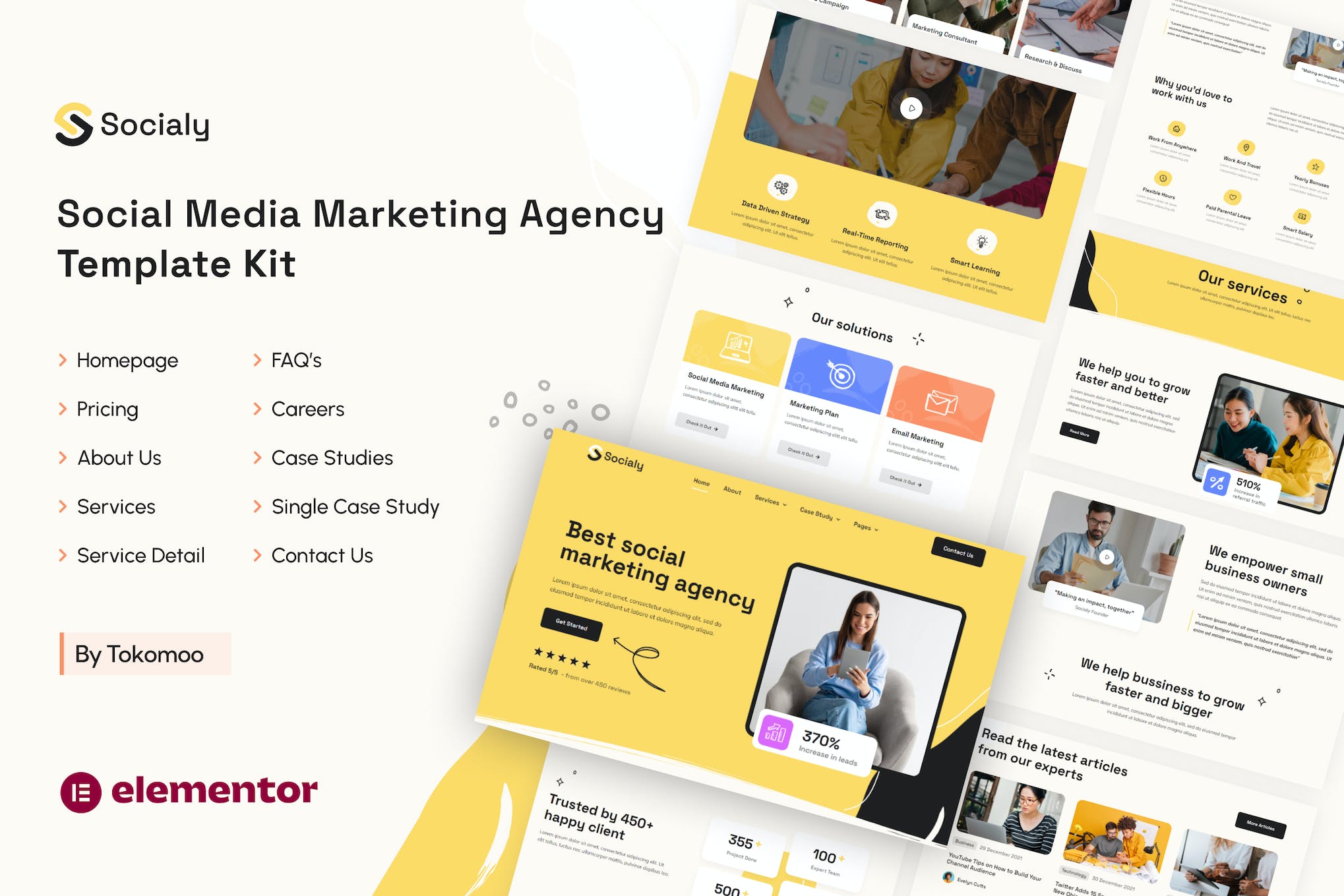 Socialy | Social Media Marketing Agency Elementor Template Kit template kit cover image