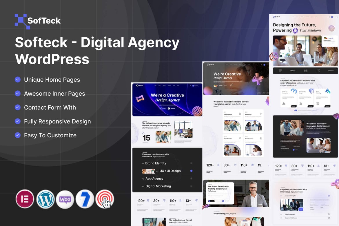 Softeck – Digital Agency WordPress theme cover image