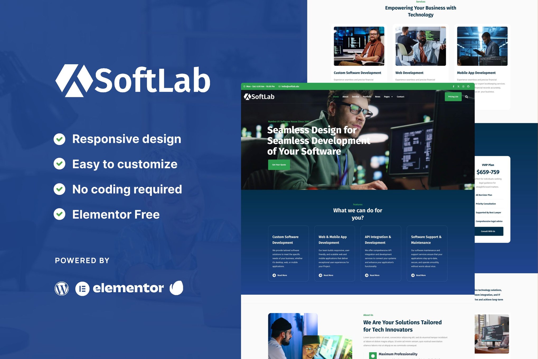 SoftLab - Technology & Software SaaS Elementor Pro Template Kit template kit cover image