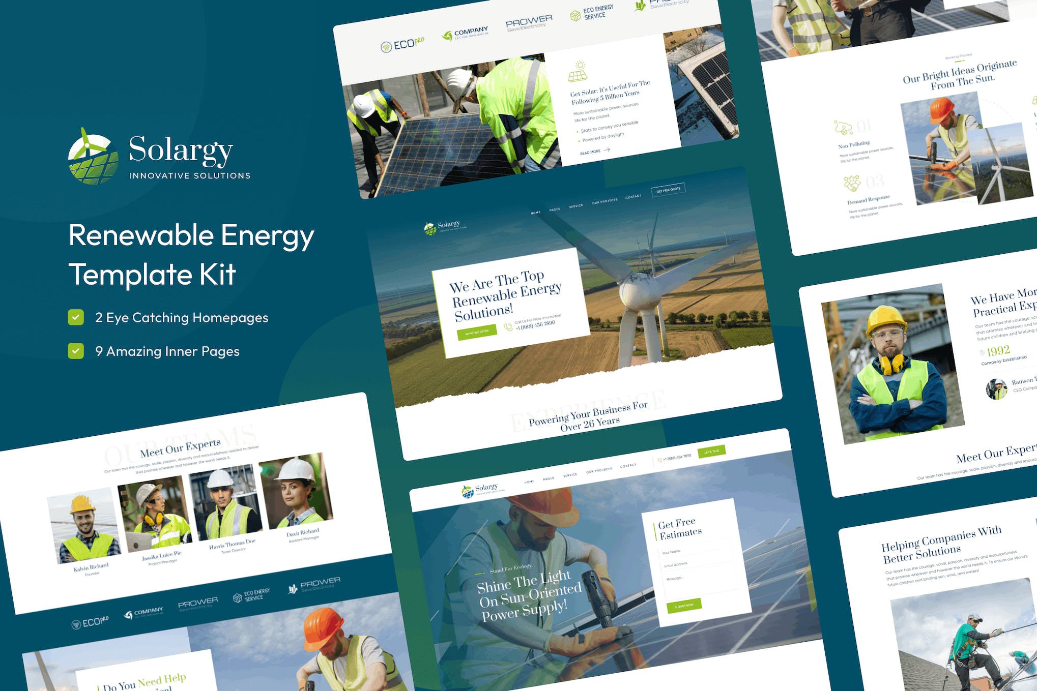 Solargy - Solar & Alternative Energy Elementor Template Kit template kit cover image