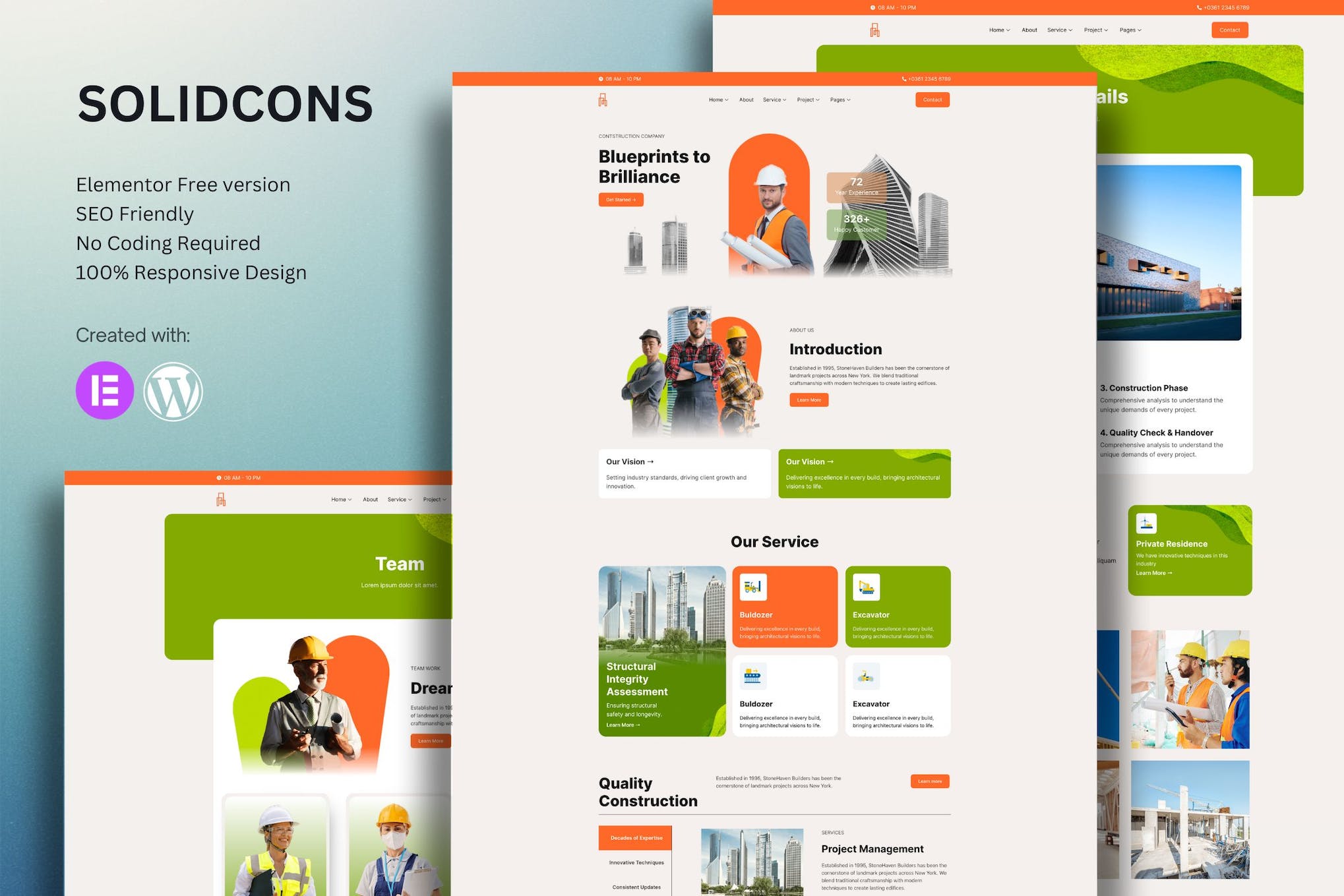 Solidcons – Construction And Industry Elementor Template Kit template kit cover image