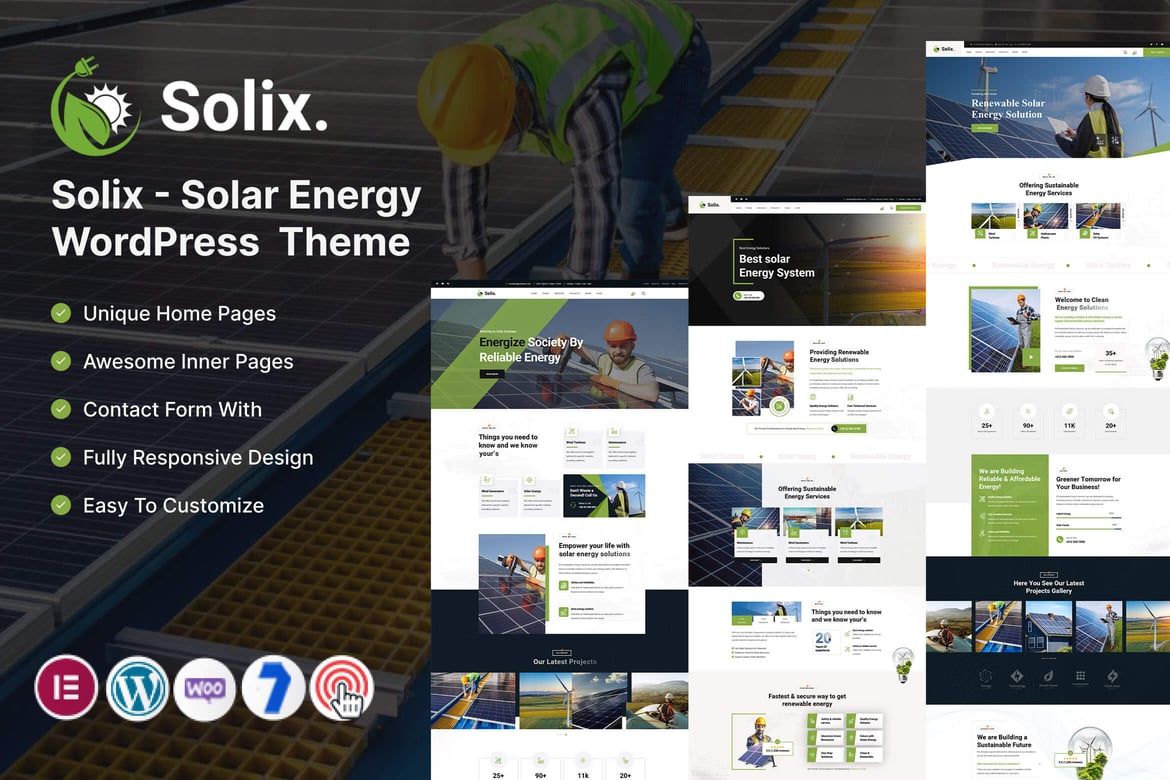 Solix – Solar Energy WordPress theme cover image