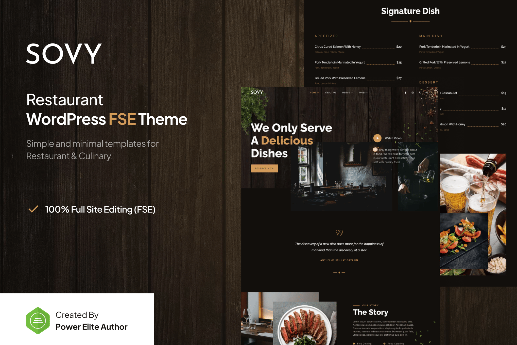Sovy – Restaurant FSE WordPress Theme theme cover image