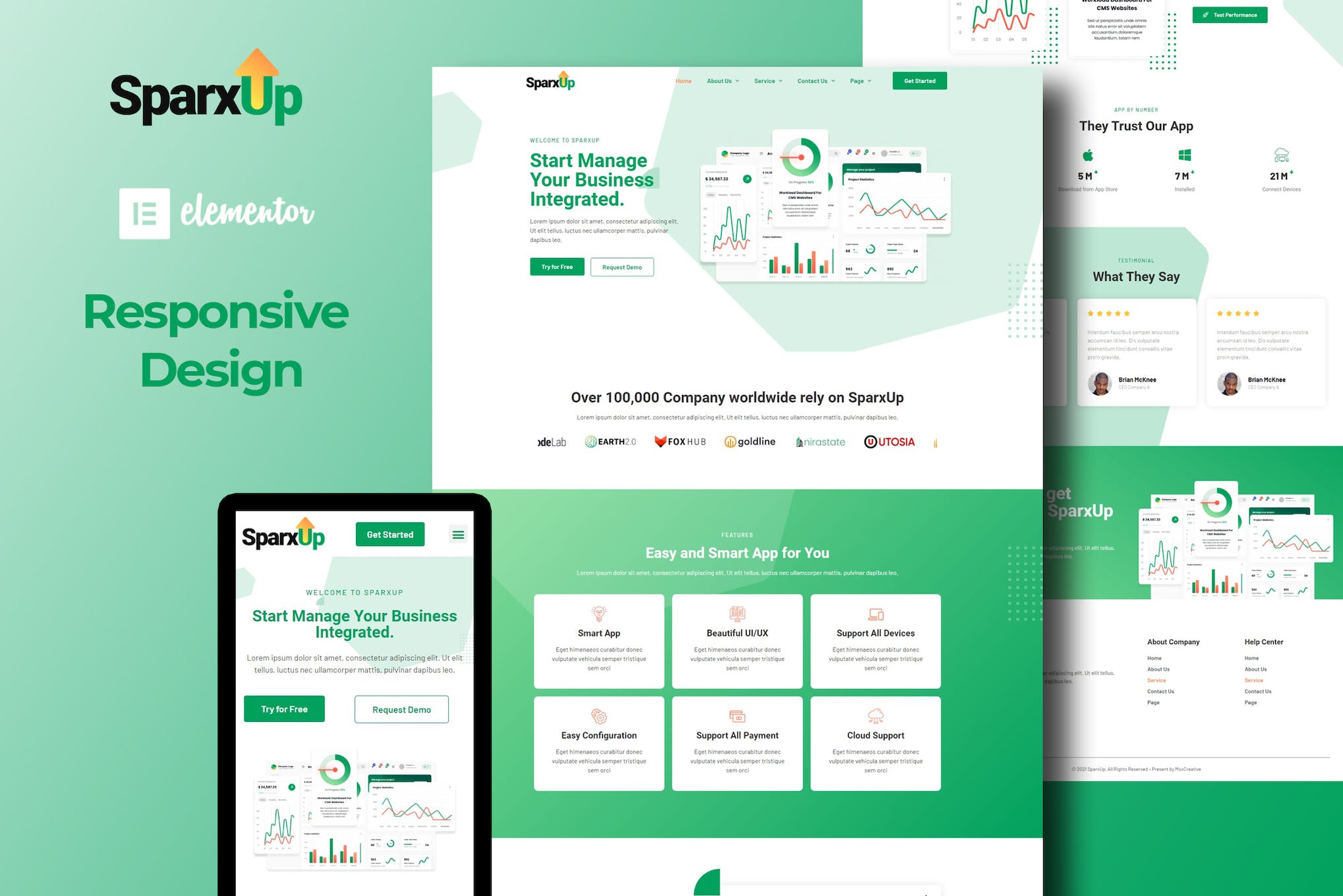 SparxUp - Saas & Startup Elementor Template Kit template kit cover image