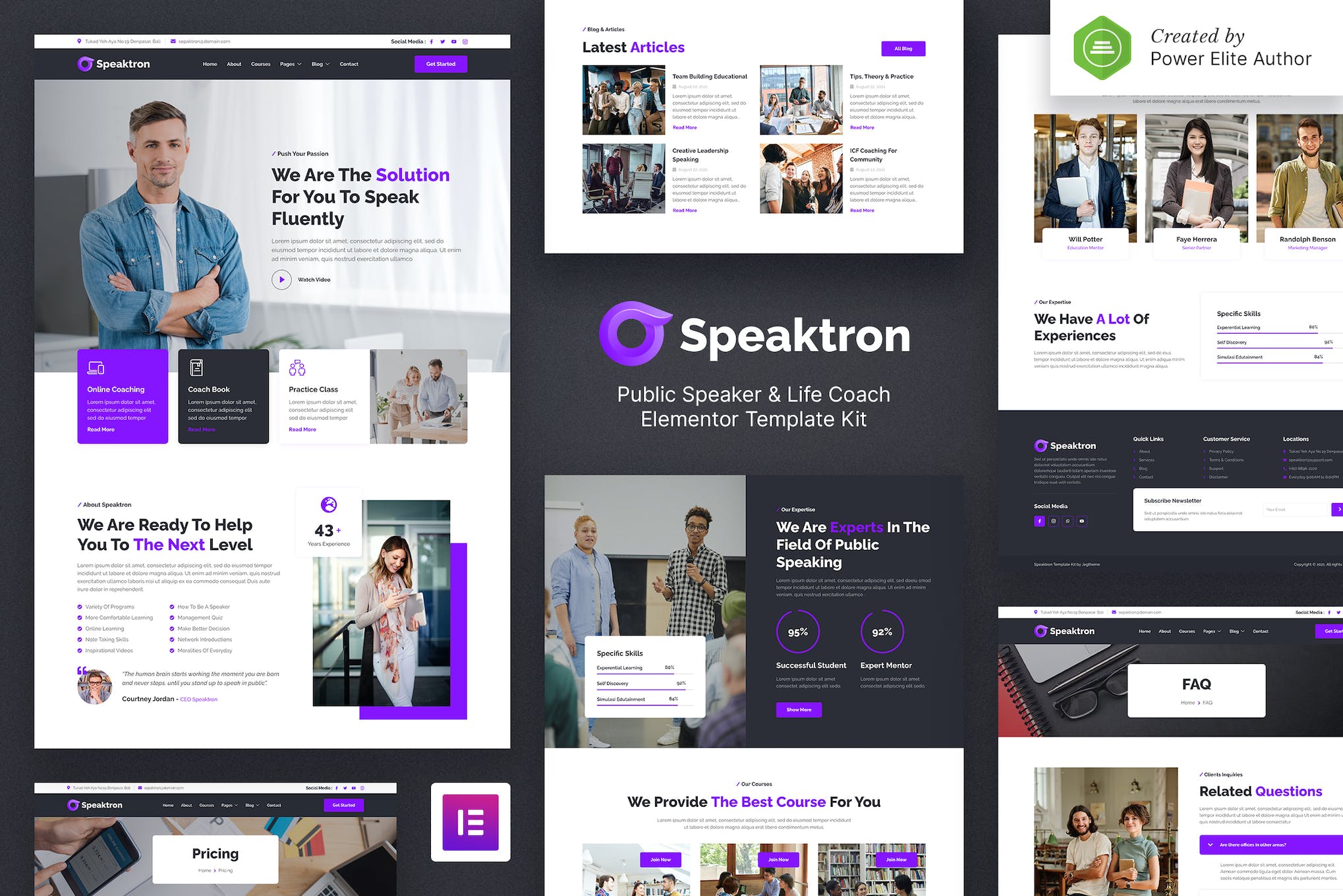 Speaktron – Public Speaker & Life Coach Elementor Template Kit template kit cover image