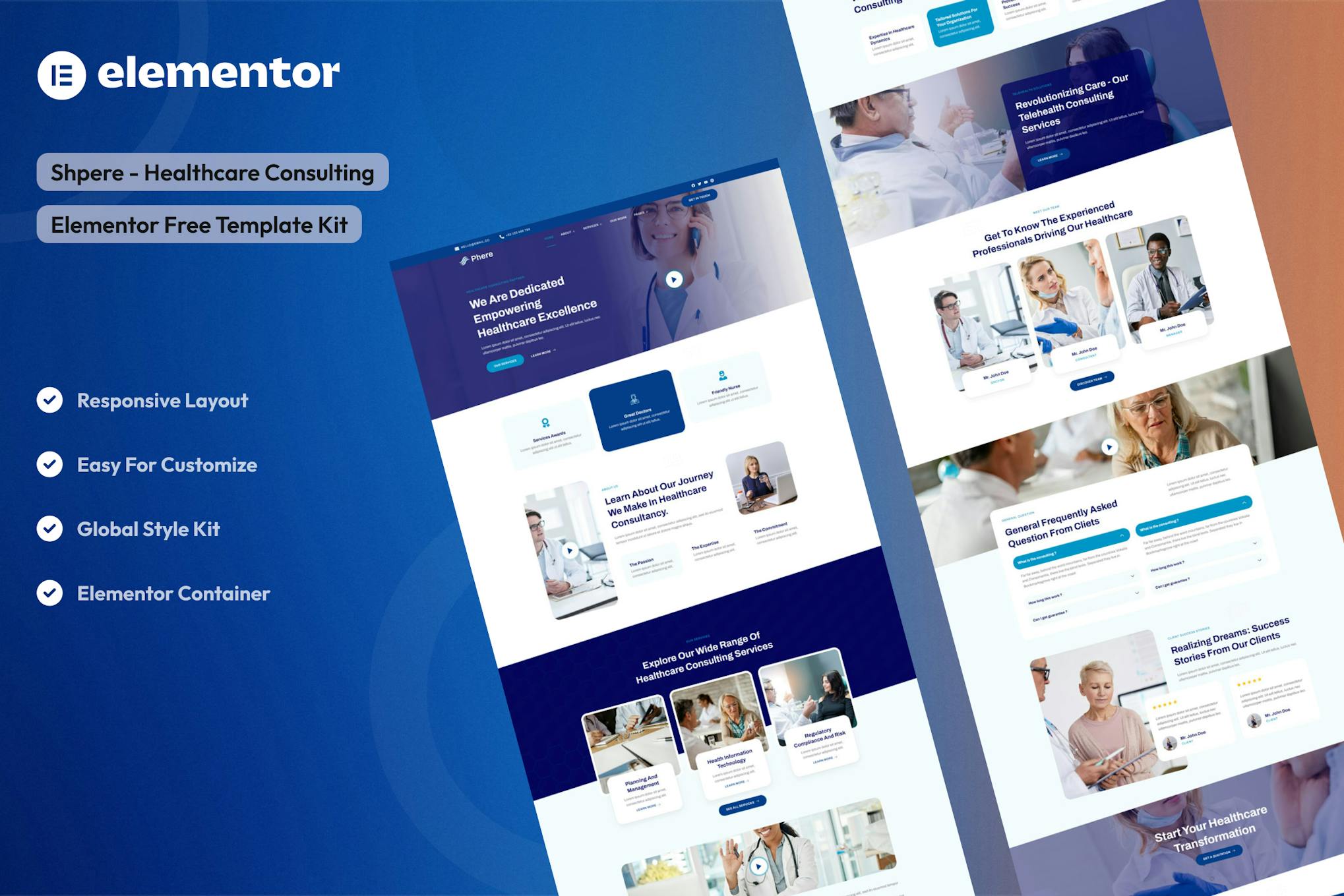 Sphere - Healthcare Consulting Elementor Template Kit template kit cover image