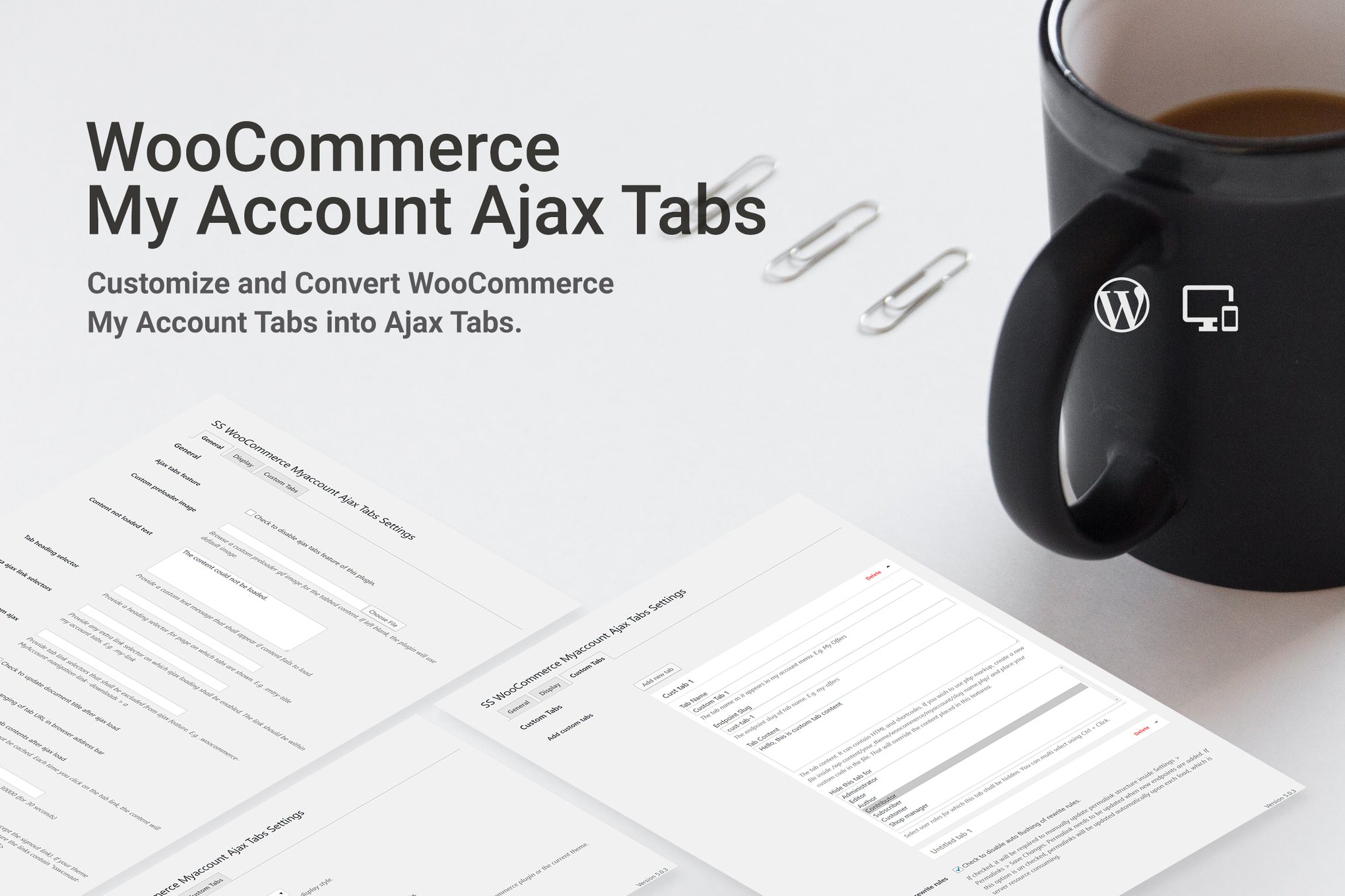 SS WooCommerce Myaccount Ajax Tabs plugin cover image