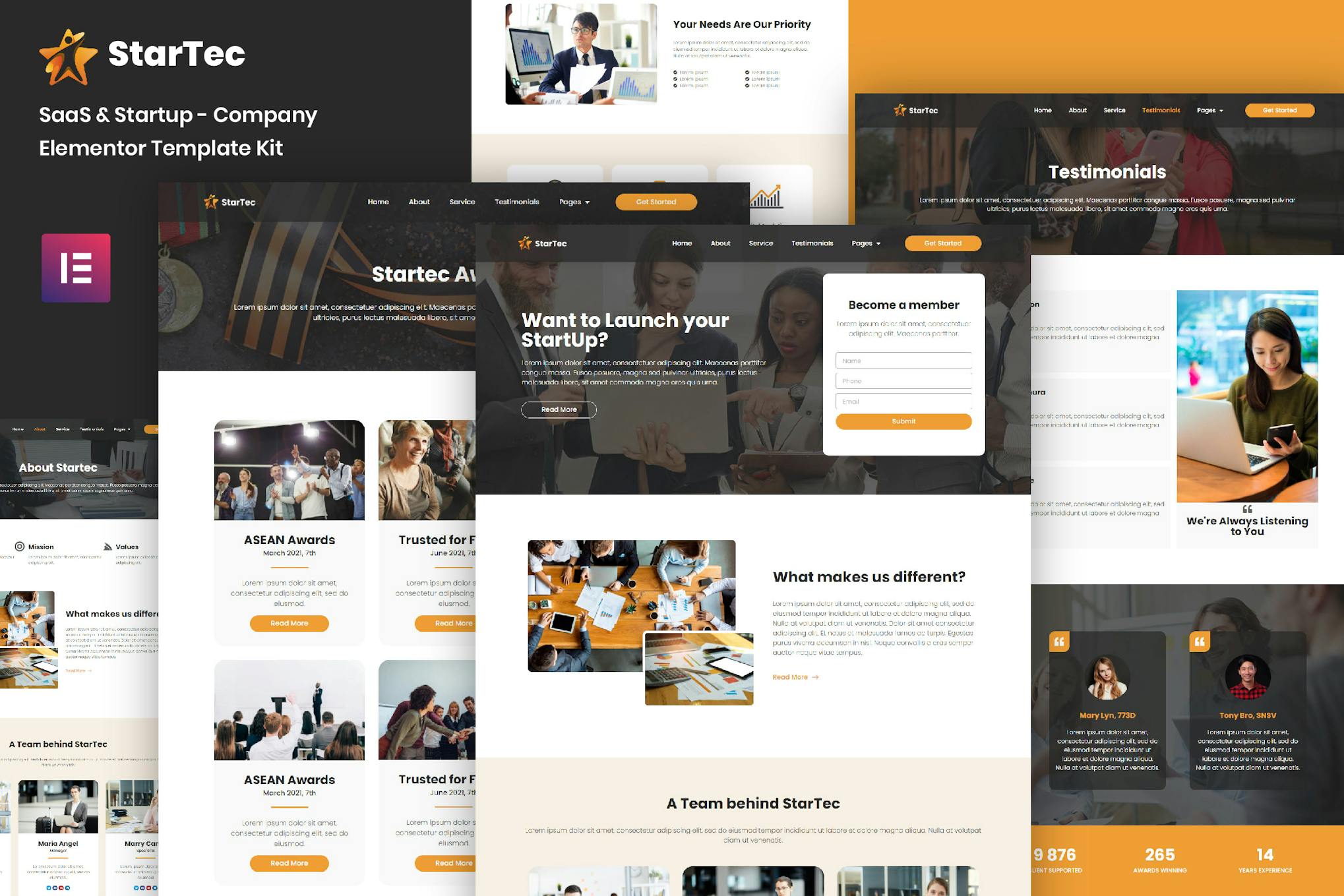 StarTec - Saas Elementor Template Kit template kit cover image