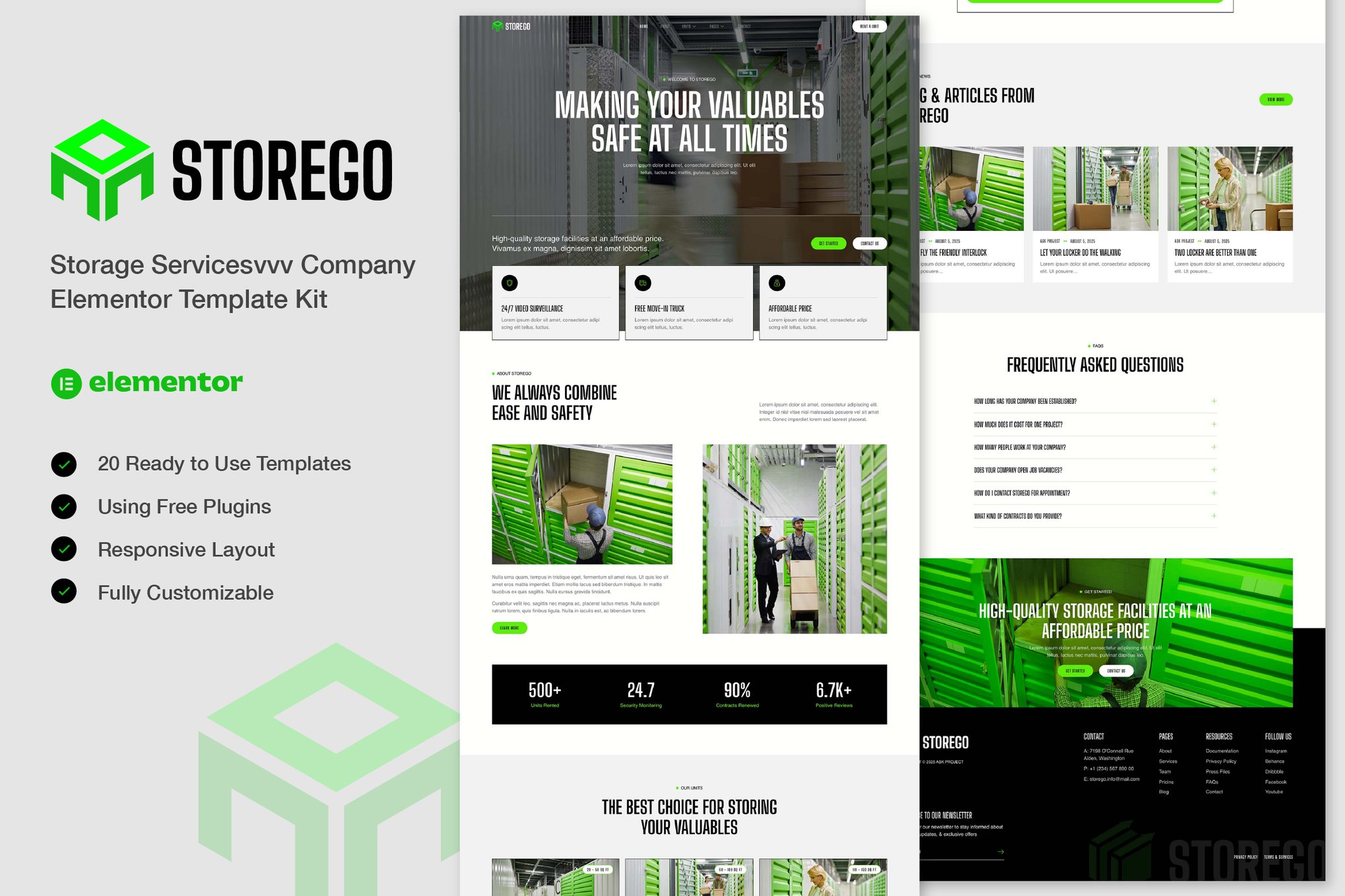 Storego - Storage Services Company Elementor Template Kit template kit cover image