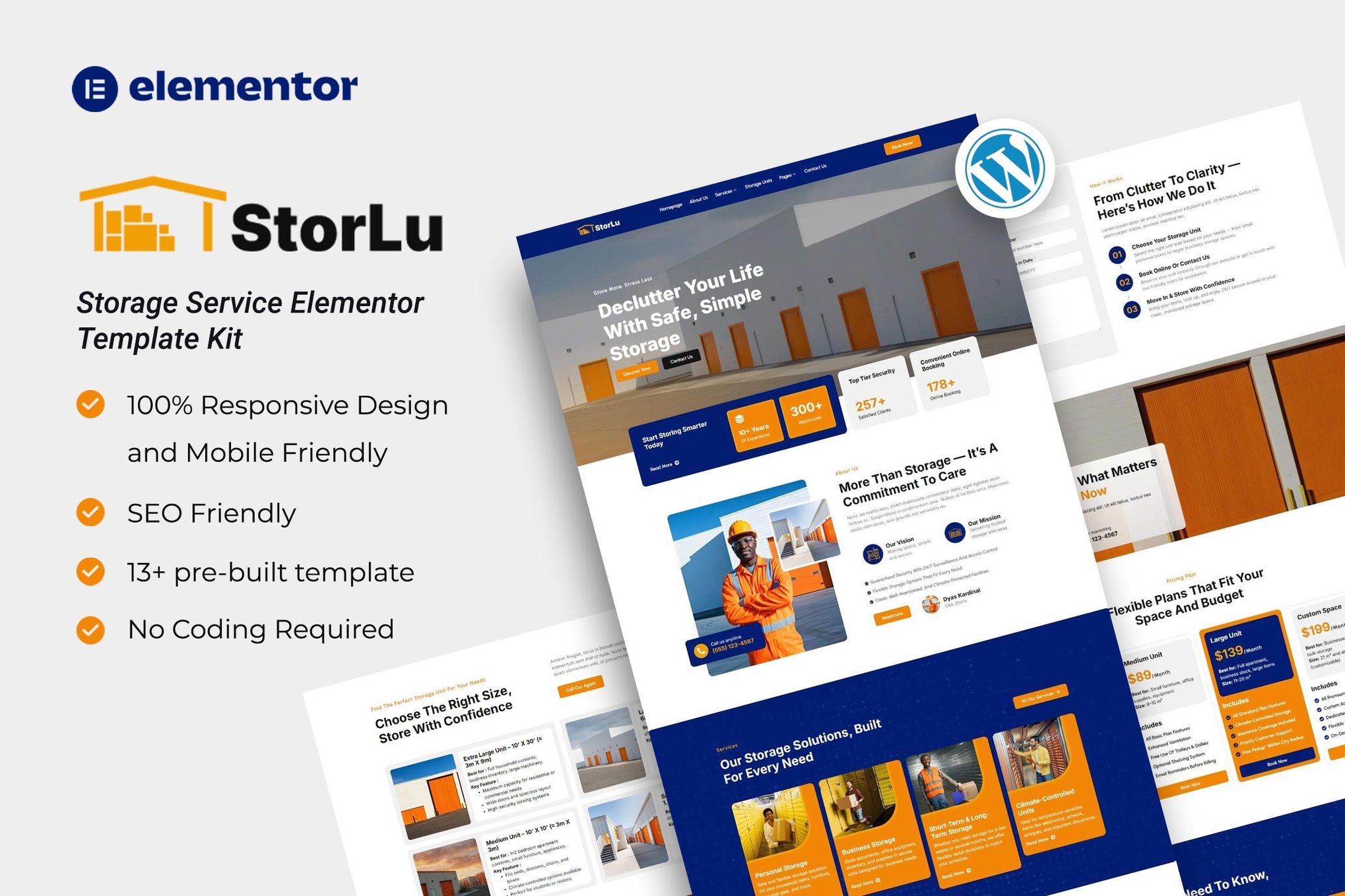 StorLu - Storage Service Elementor Template Kit template kit cover image