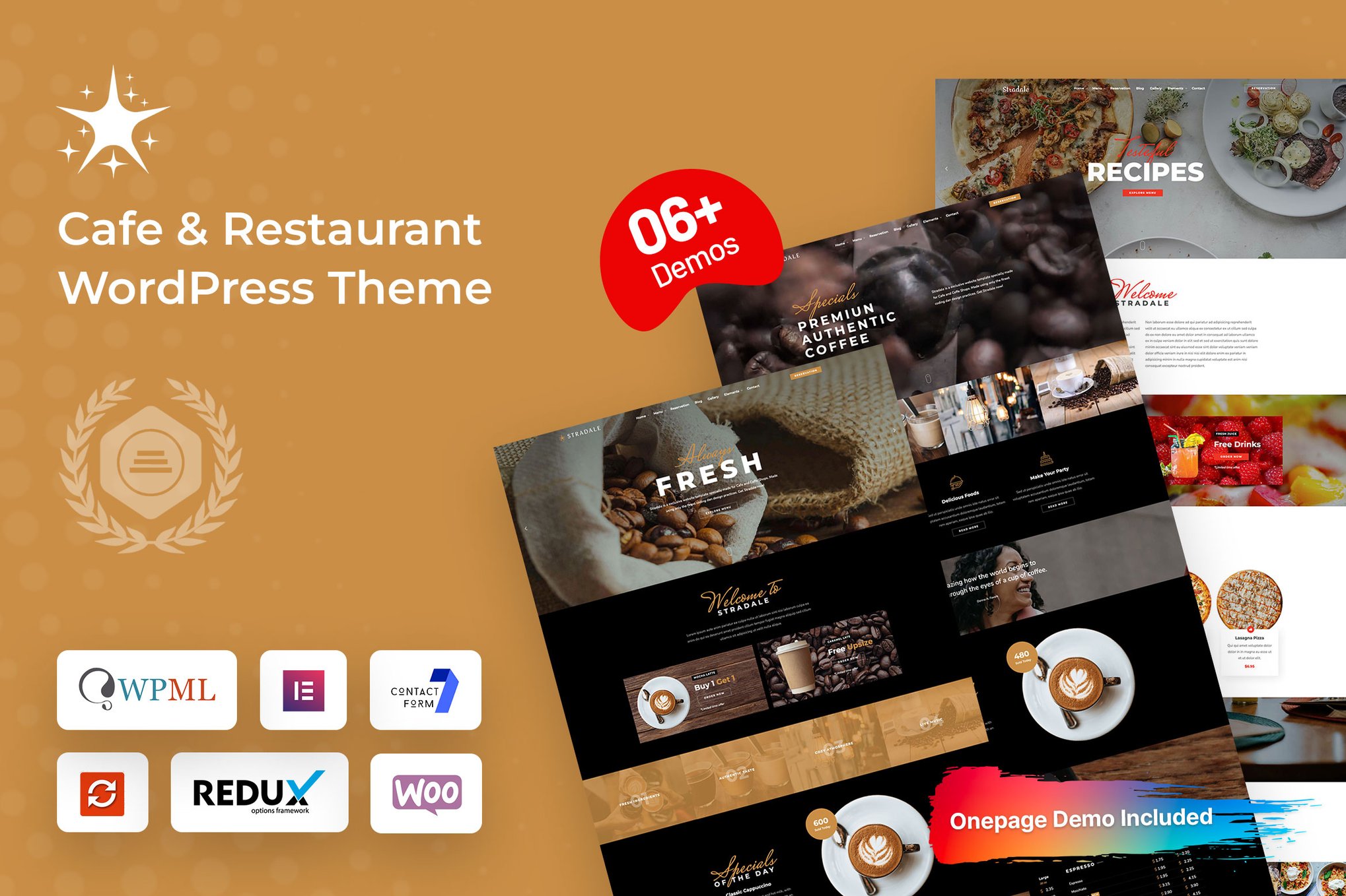 Stradale - Cafe & Restaurant WordPress Theme theme cover image