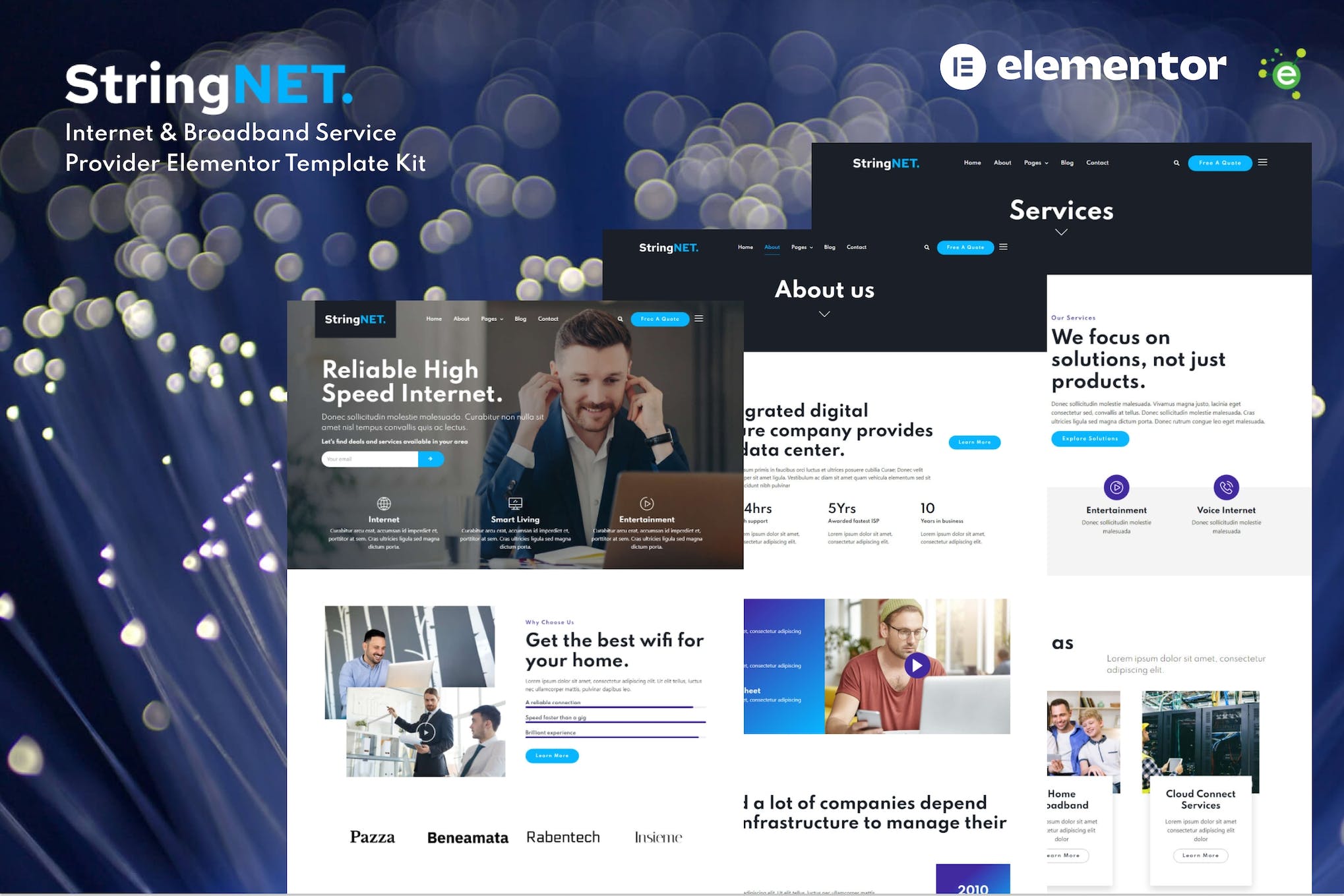 StringNET - Internet & Broadband Service Provider Elementor Template Kit template kit cover image