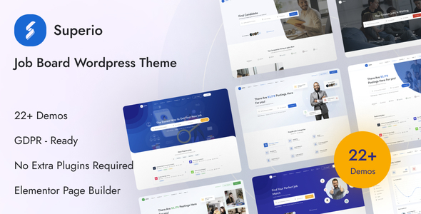 Superio - Job Board WordPress Theme theme cover image