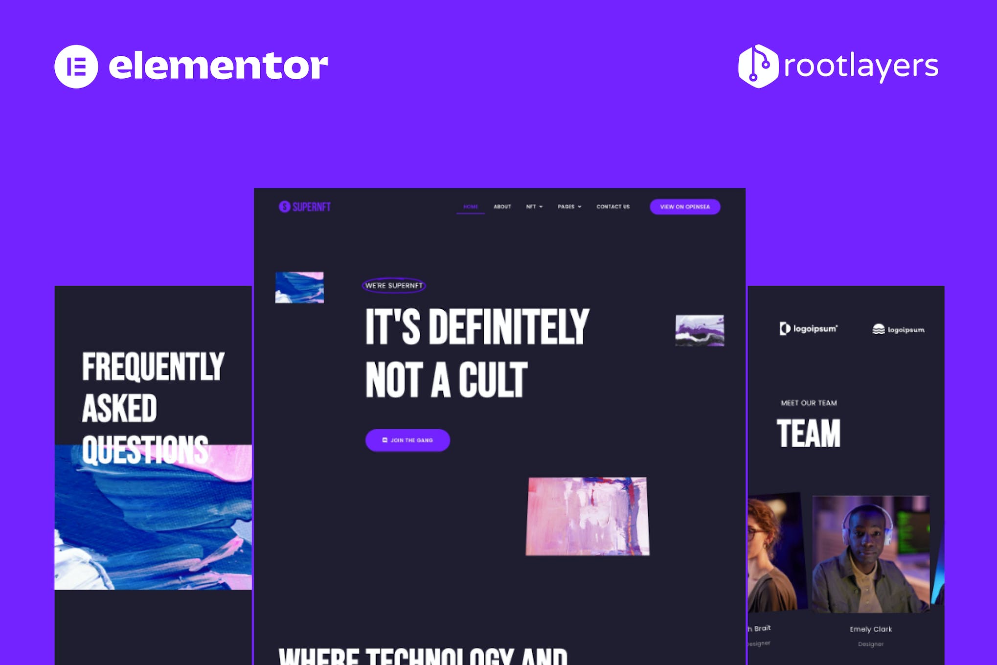 SuperNFT - NFT Portfolio Elementor Pro Full Site Template Kit template kit cover image