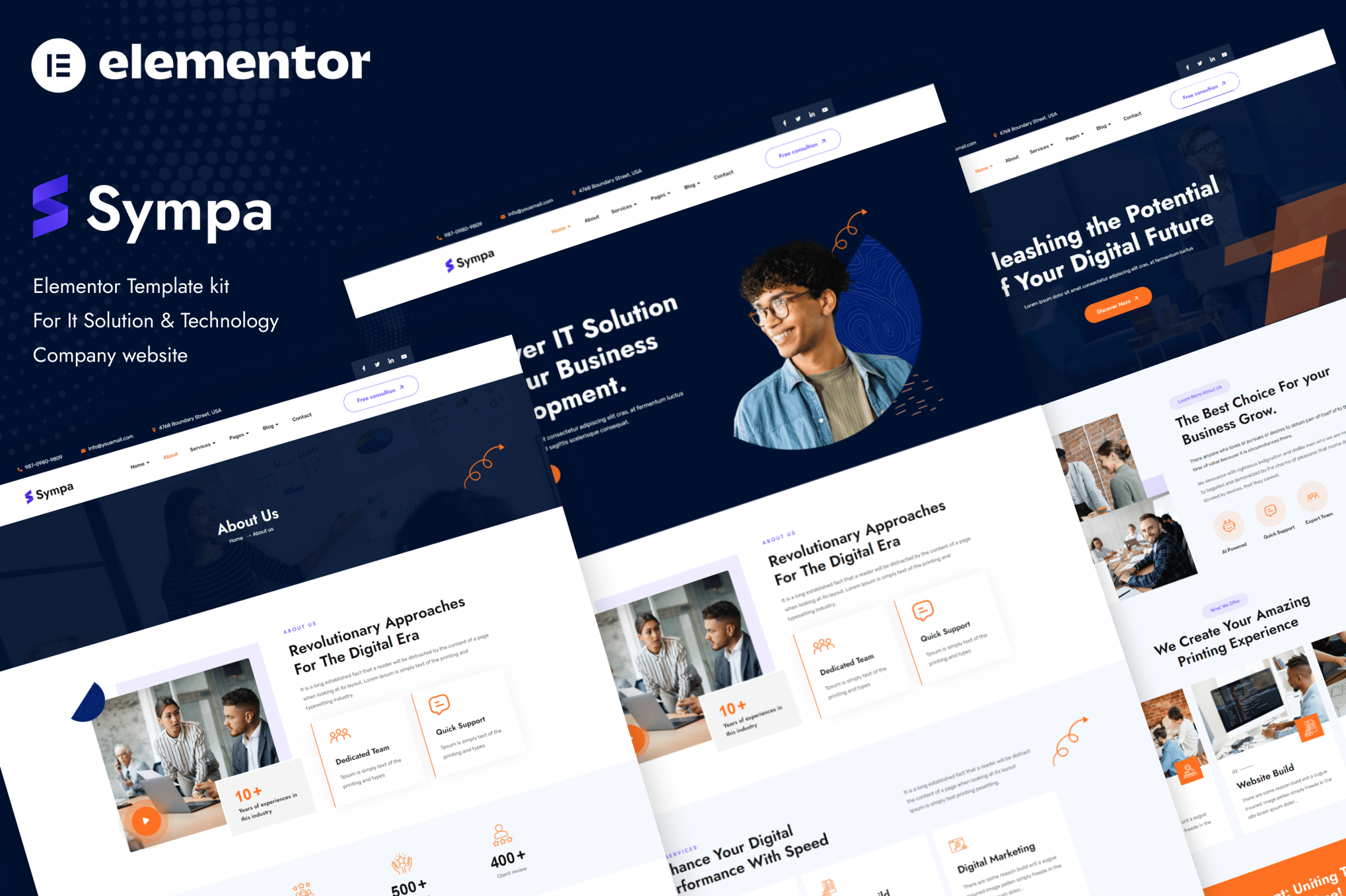Sympa - IT Solutions & Technology Elementor Template Kit template kit cover image