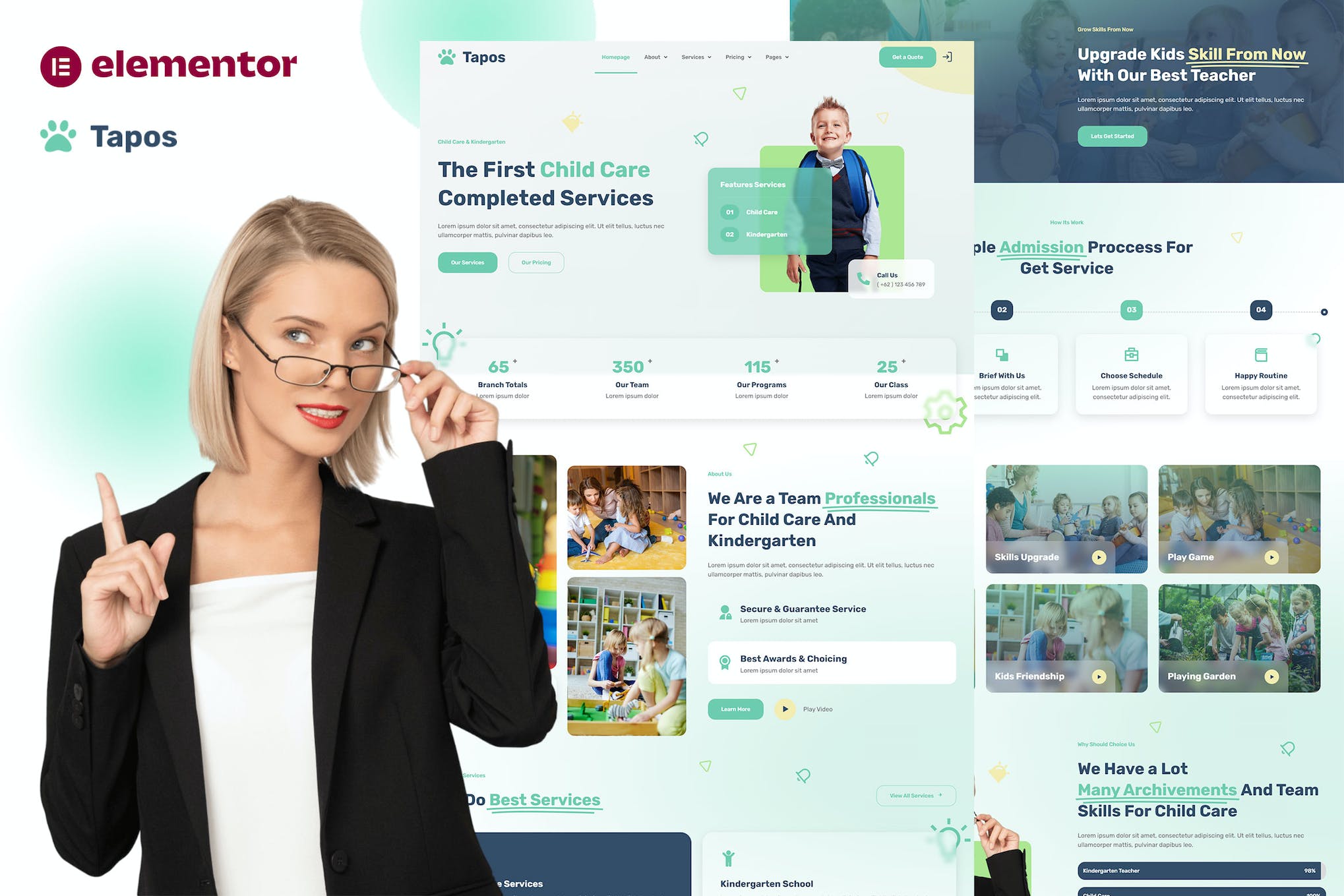 Tapos - Child Care & Kindergarten Elementor Template Kit template kit cover image