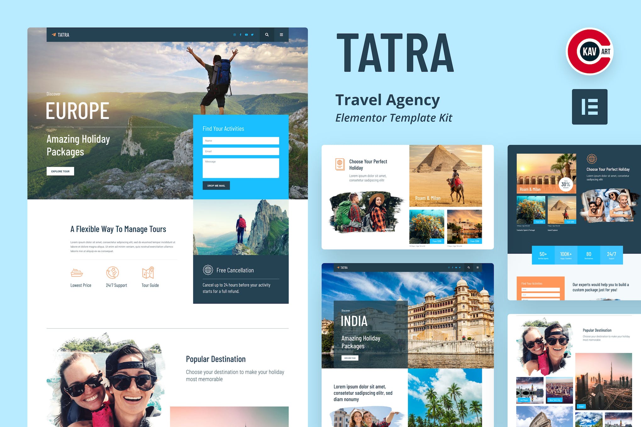 Tatra - Travel Agency Elementor Template Kit template kit cover image
