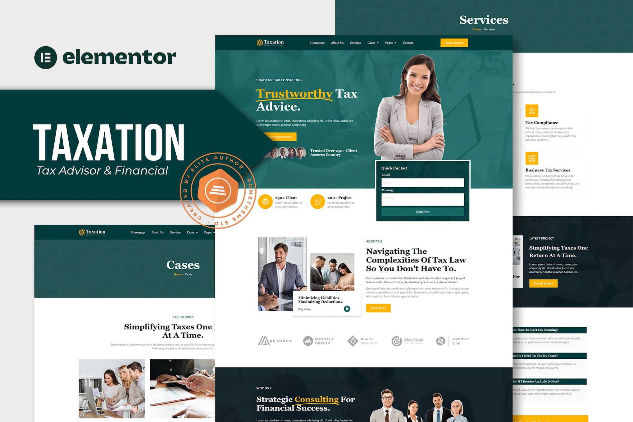 Taxation - Tax Advisor & Financial Consulting Elementor Pro Template Kit template kit cover image