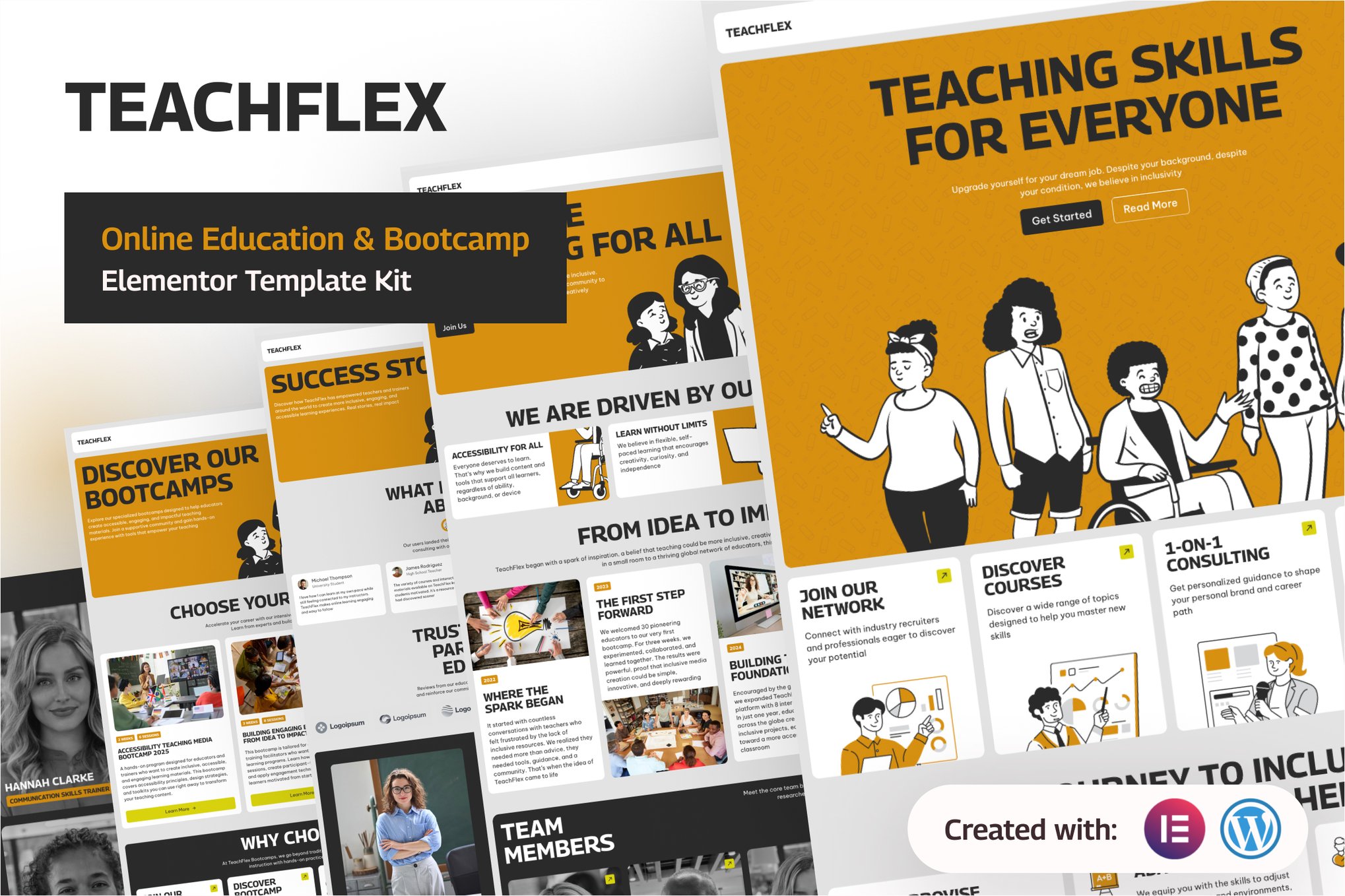 Teachflex - Online Education & Bootcamp Elementor Template Kit template kit cover image
