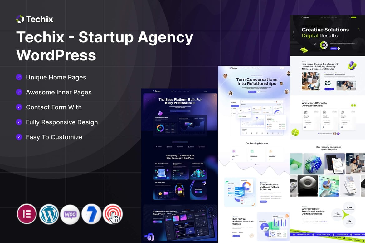 Techix – Startup Agency WordPress theme cover image