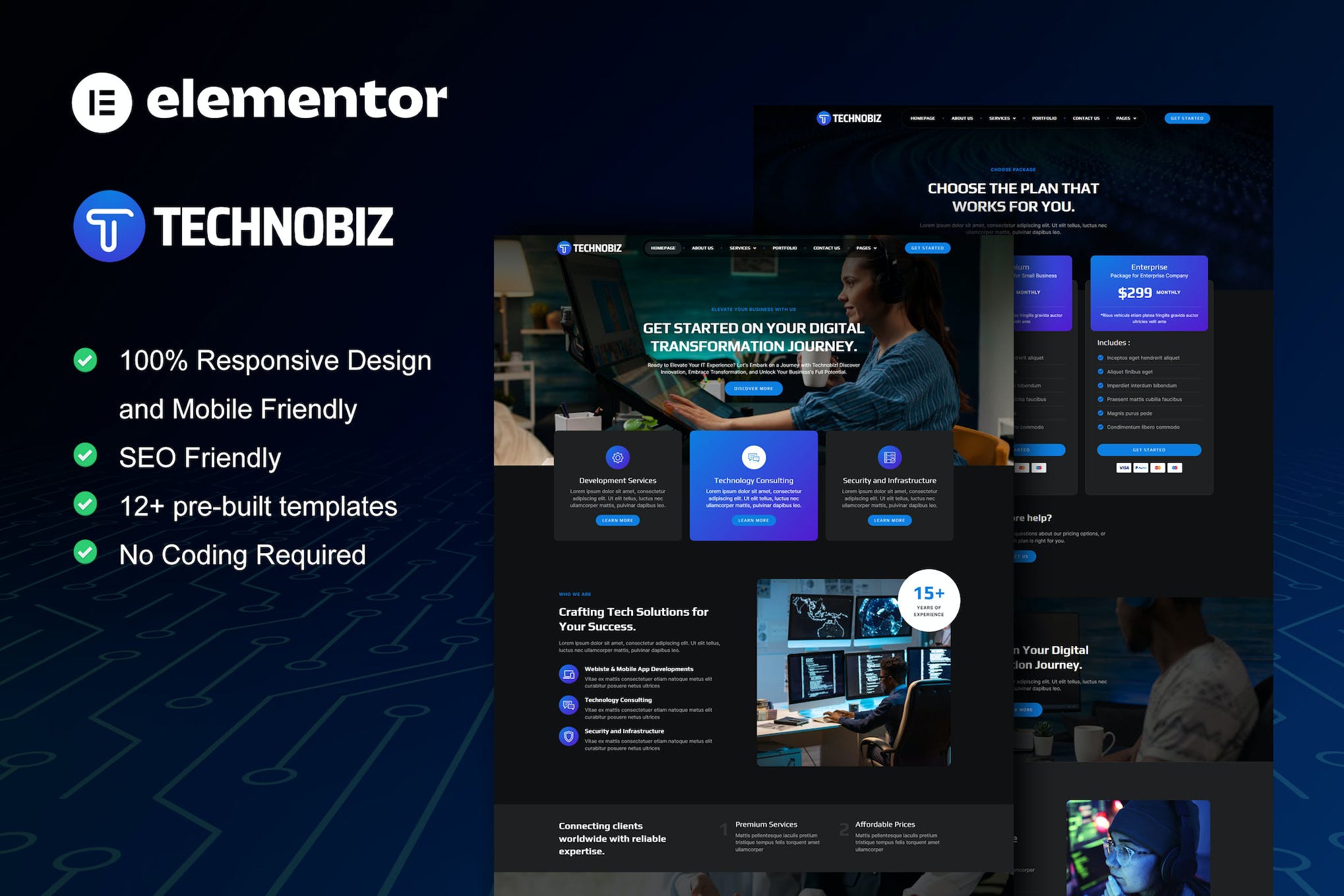 TechnoBiz - IT Solutions & Services Elementor Pro Template Kit template kit cover image