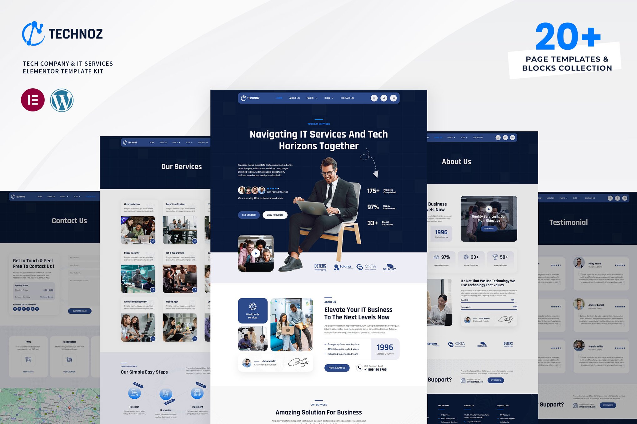 Technoz - Tech Company & IT Services Elementor Pro Template Kit template kit cover image