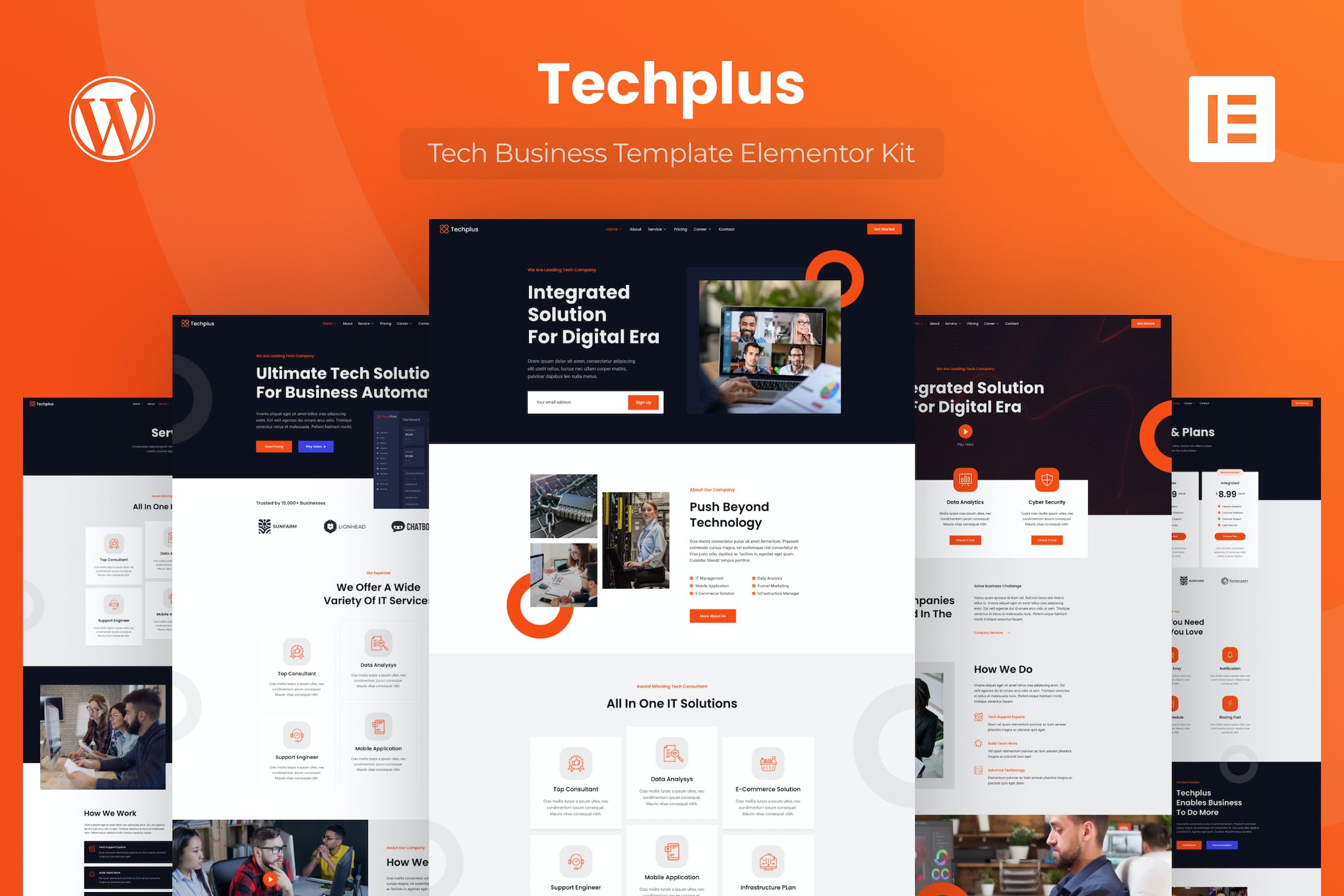 Techplus - Tech Business Elementor Template Kit template kit cover image