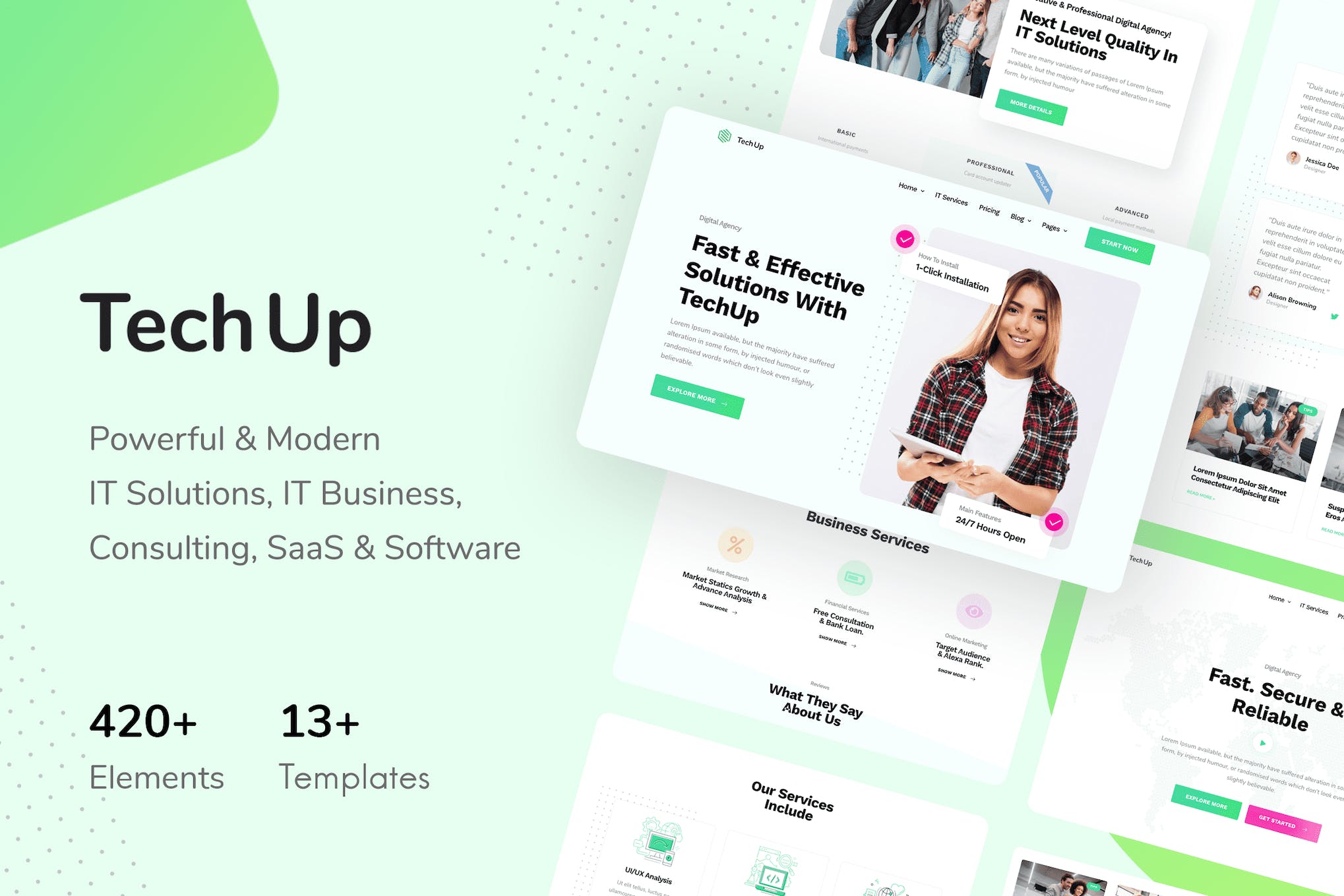 TechUp - Technology IT Solutions & Services Elementor Template Kit template kit cover image