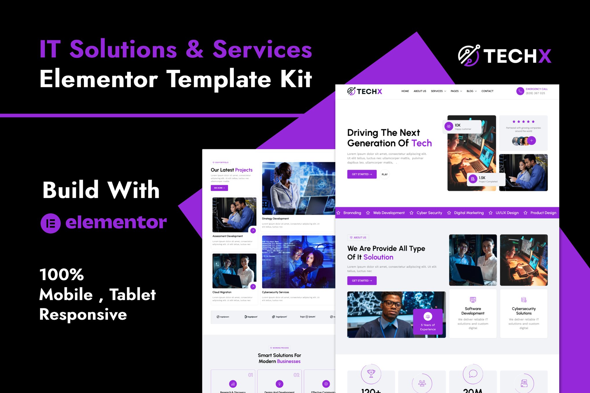 TechX - IT Solutions & Services Company Elementor Template Kit template kit cover image